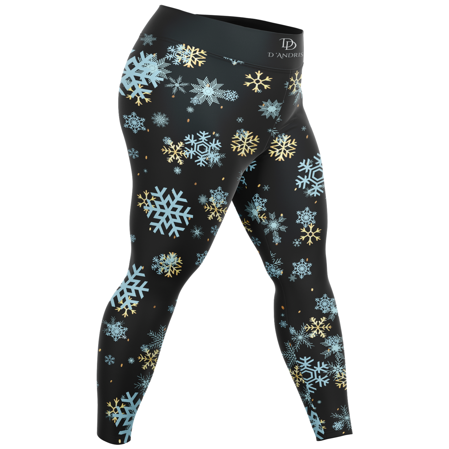 Black Snowfall Christmas Plus-size Legging