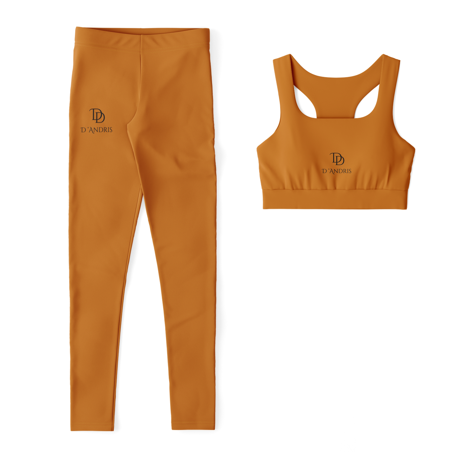 Orange Padded Sports Bra & Leggings