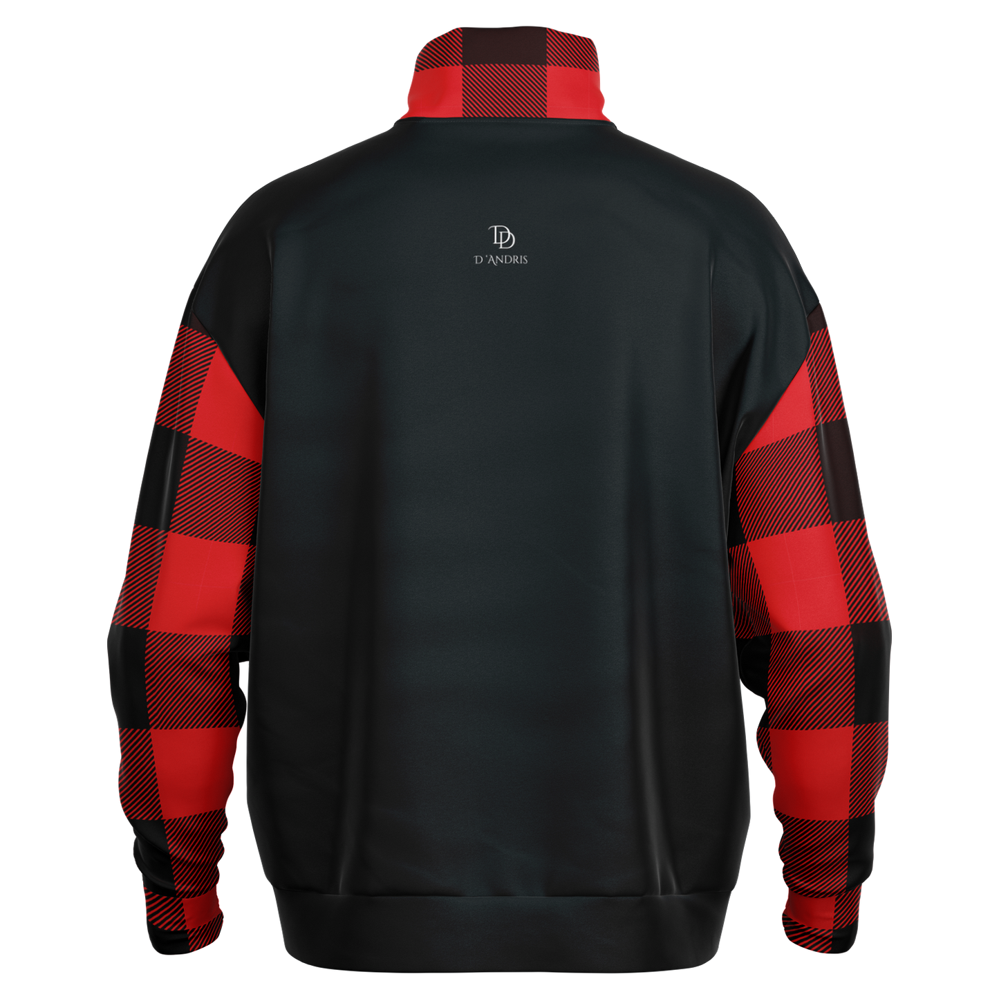 Plaid Heavyweight Over-sized Quarter Zip Sweatshirt