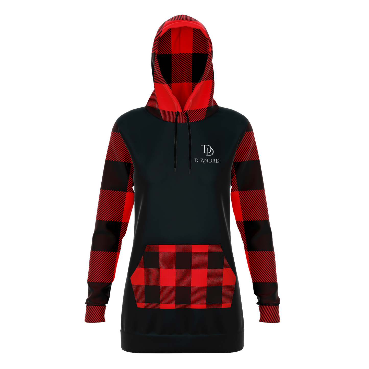 Plaid Longline Hoodie