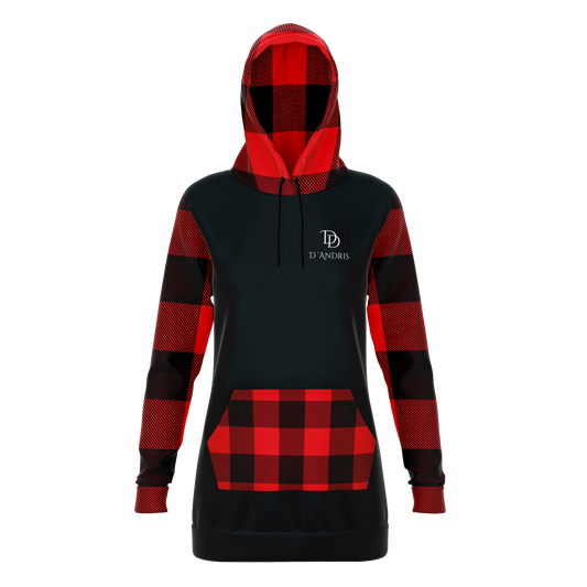 Plaid Longline Hoodie