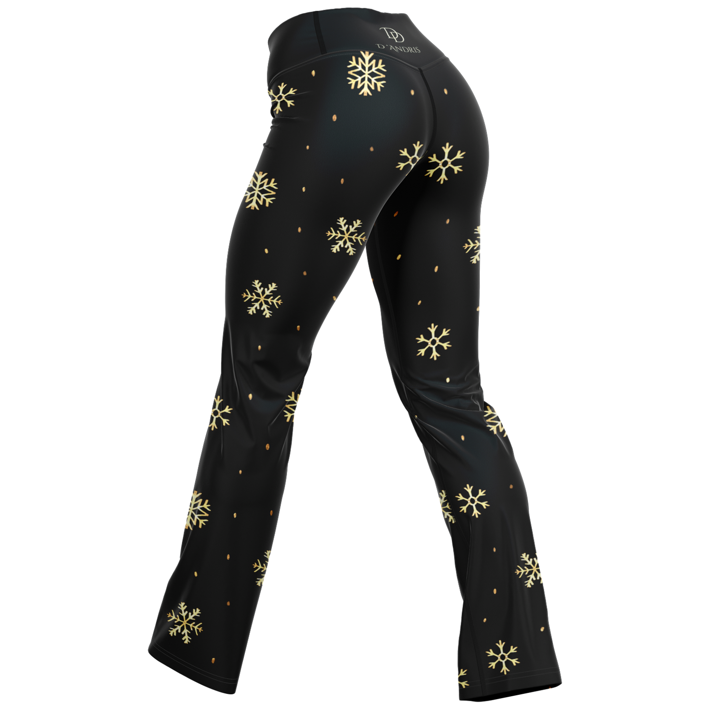 Black & Gold Christmas Flare Leggings