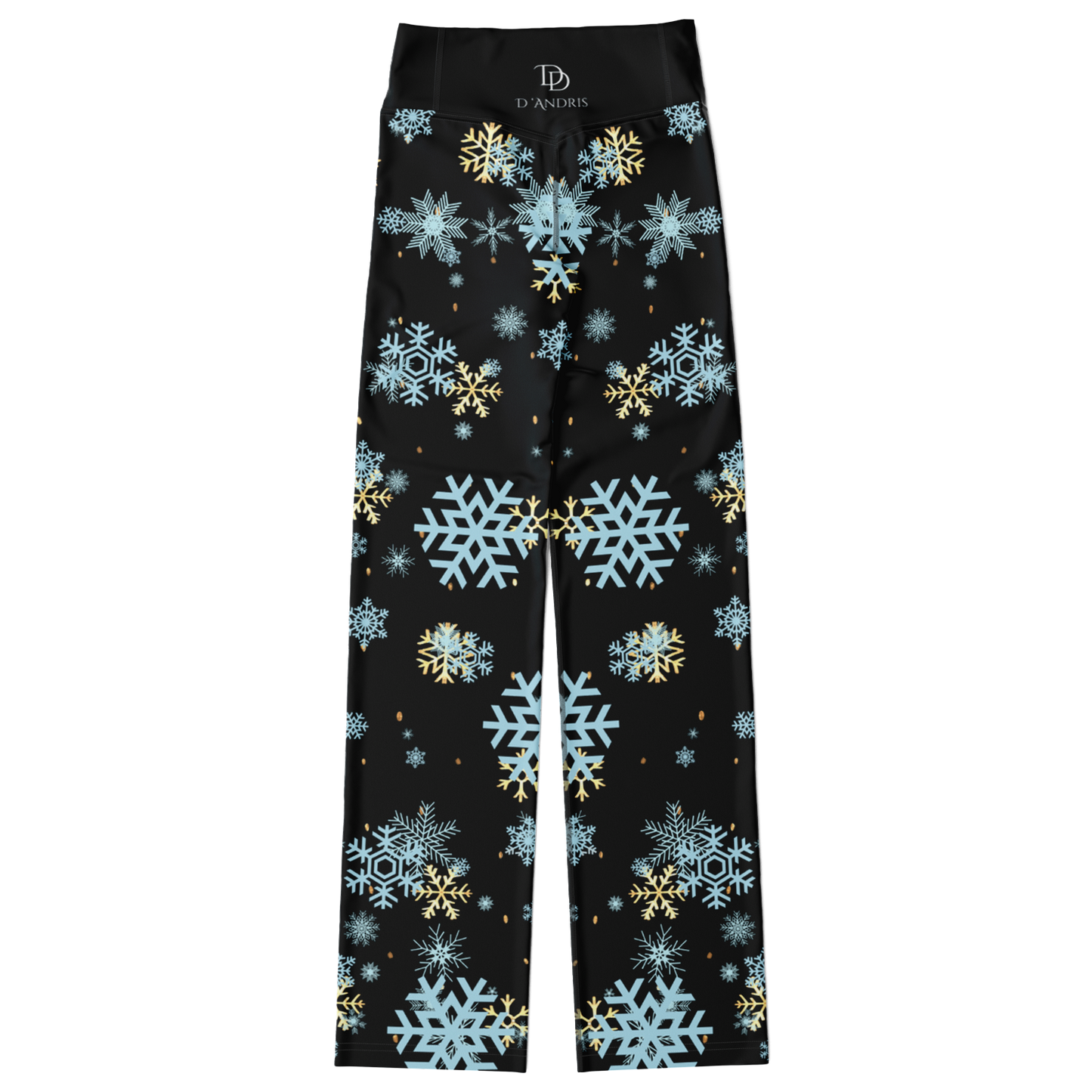Black Snowfall Christmas Flare Leggings