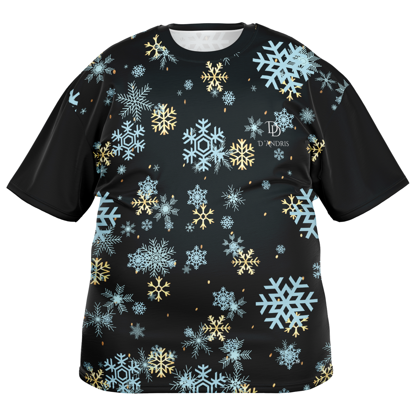 Black Snowfall Christmas Plus-size T-Shirt