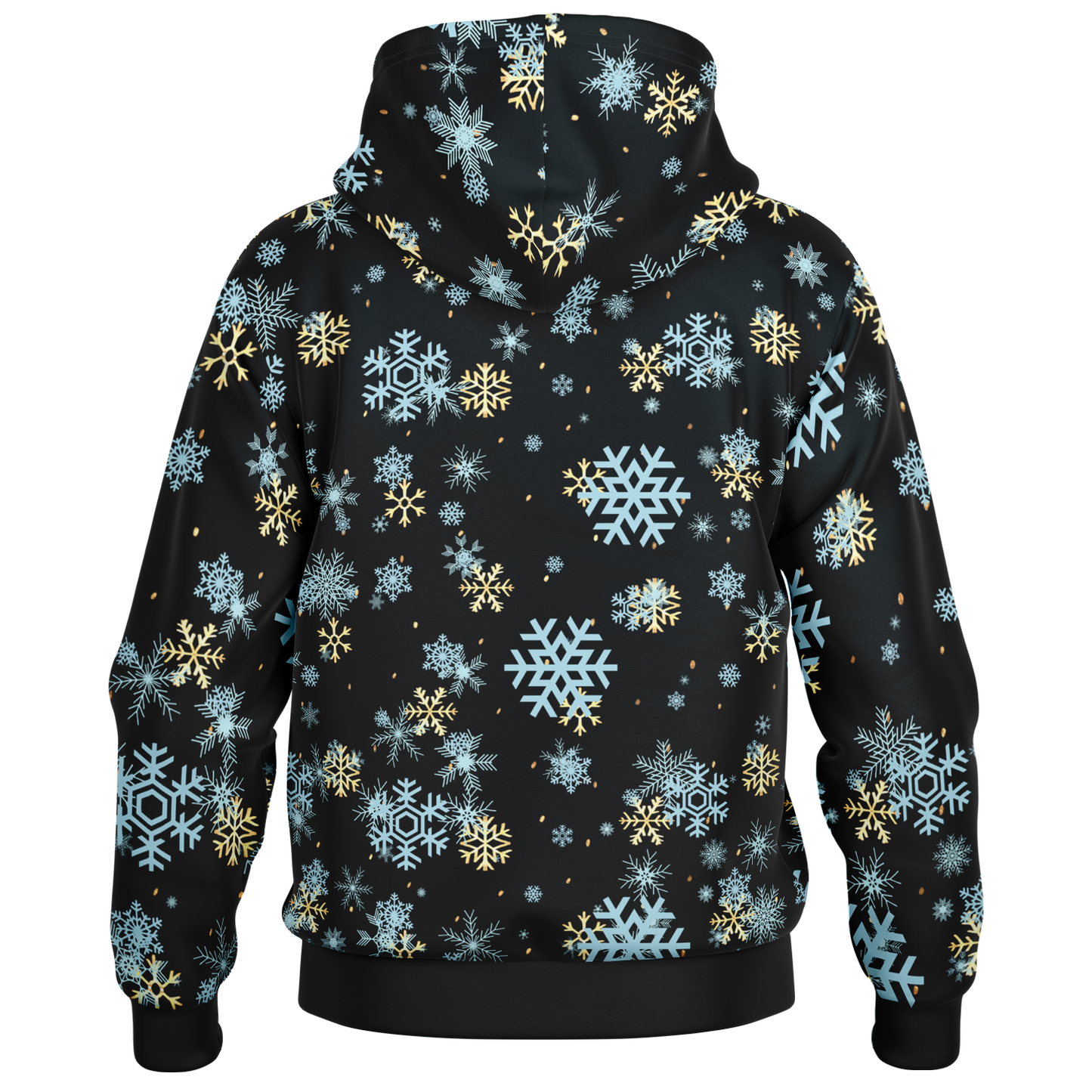 Black Snowfall Christmas Hooded Baseball Jacket