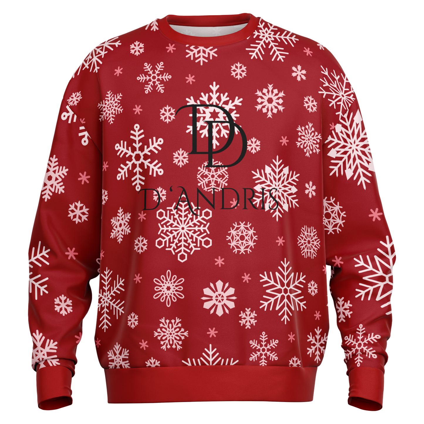 Red Snowfall Christmas Heavyweight Oversized Sweatshirt