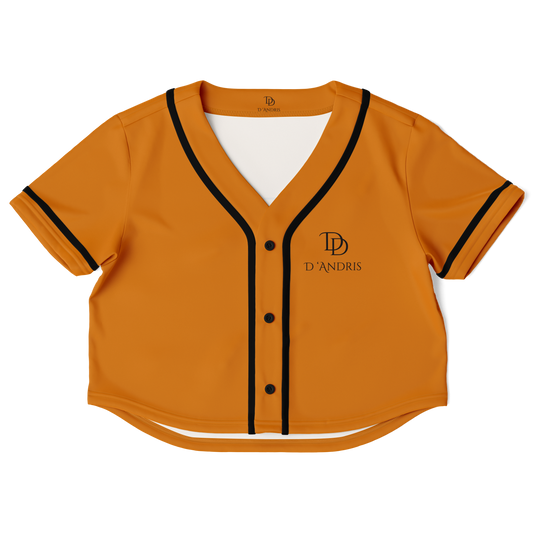 Orange Cropped Baseball Jersey