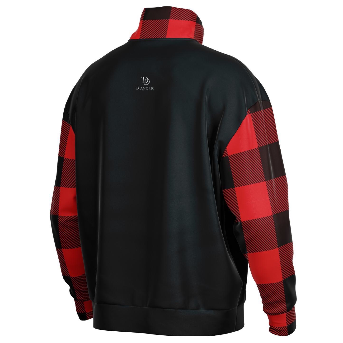 Plaid Heavyweight Over-sized Quarter Zip Sweatshirt