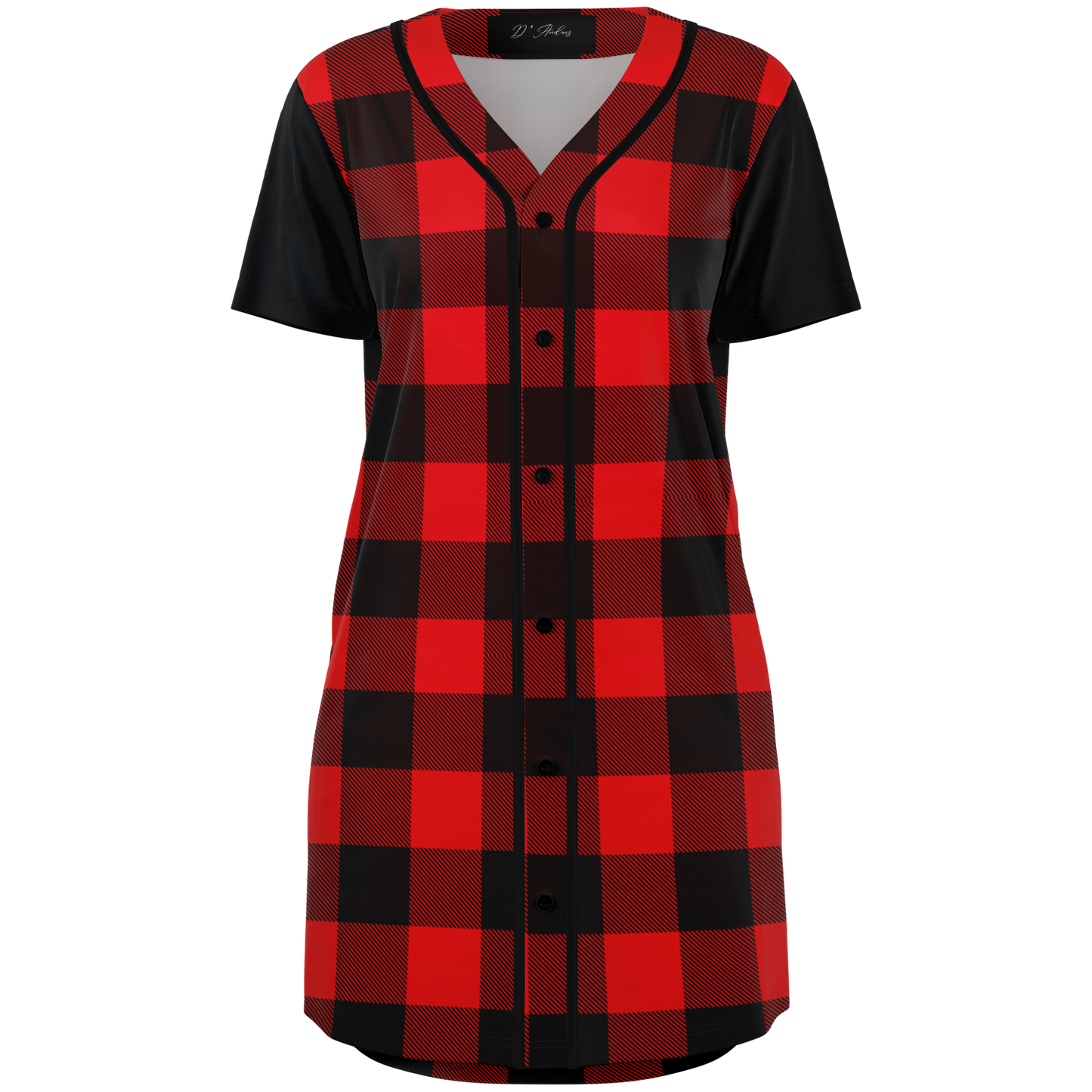 Plaid Baseball Jersey Dress
