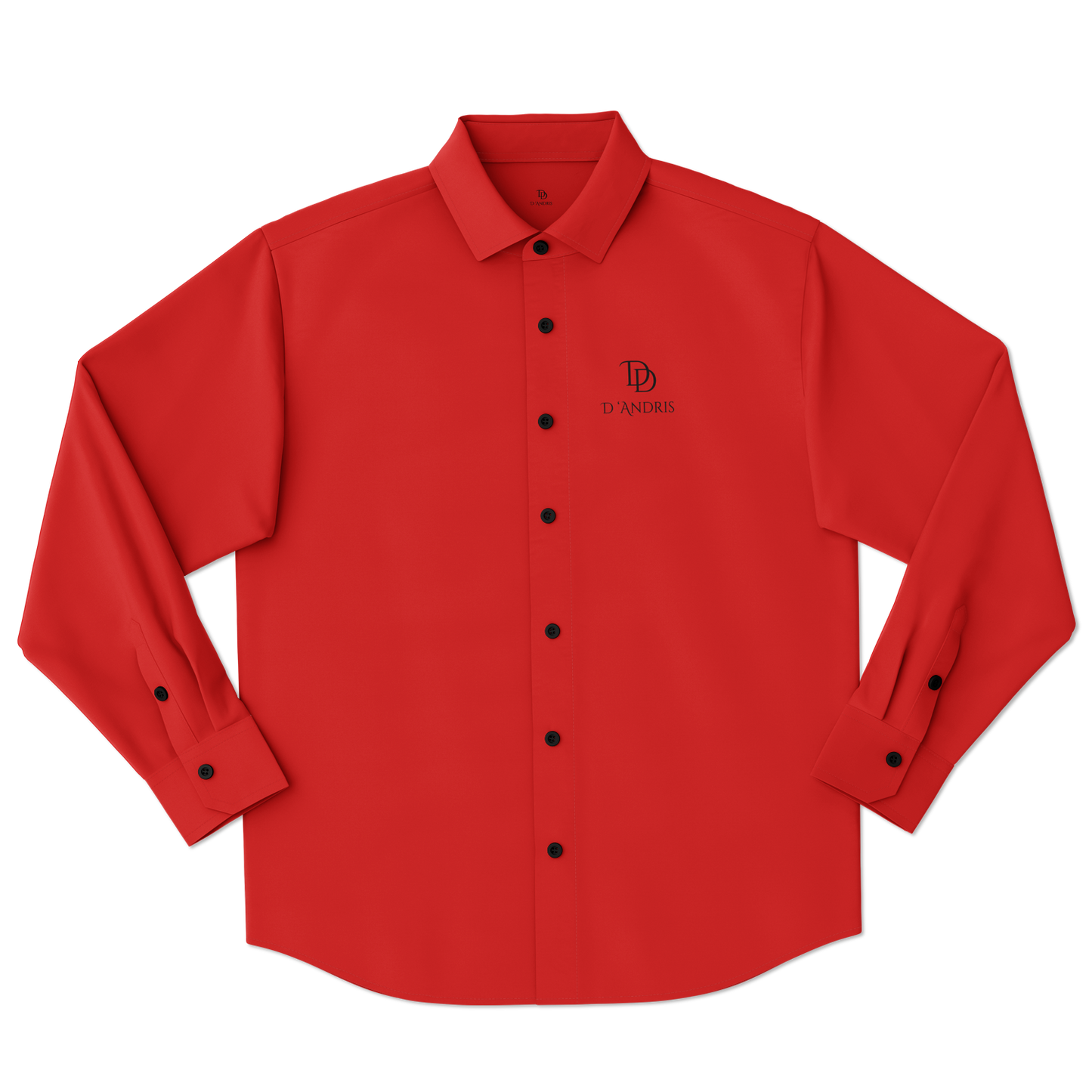 Red Long Sleeve Button Down Shirt