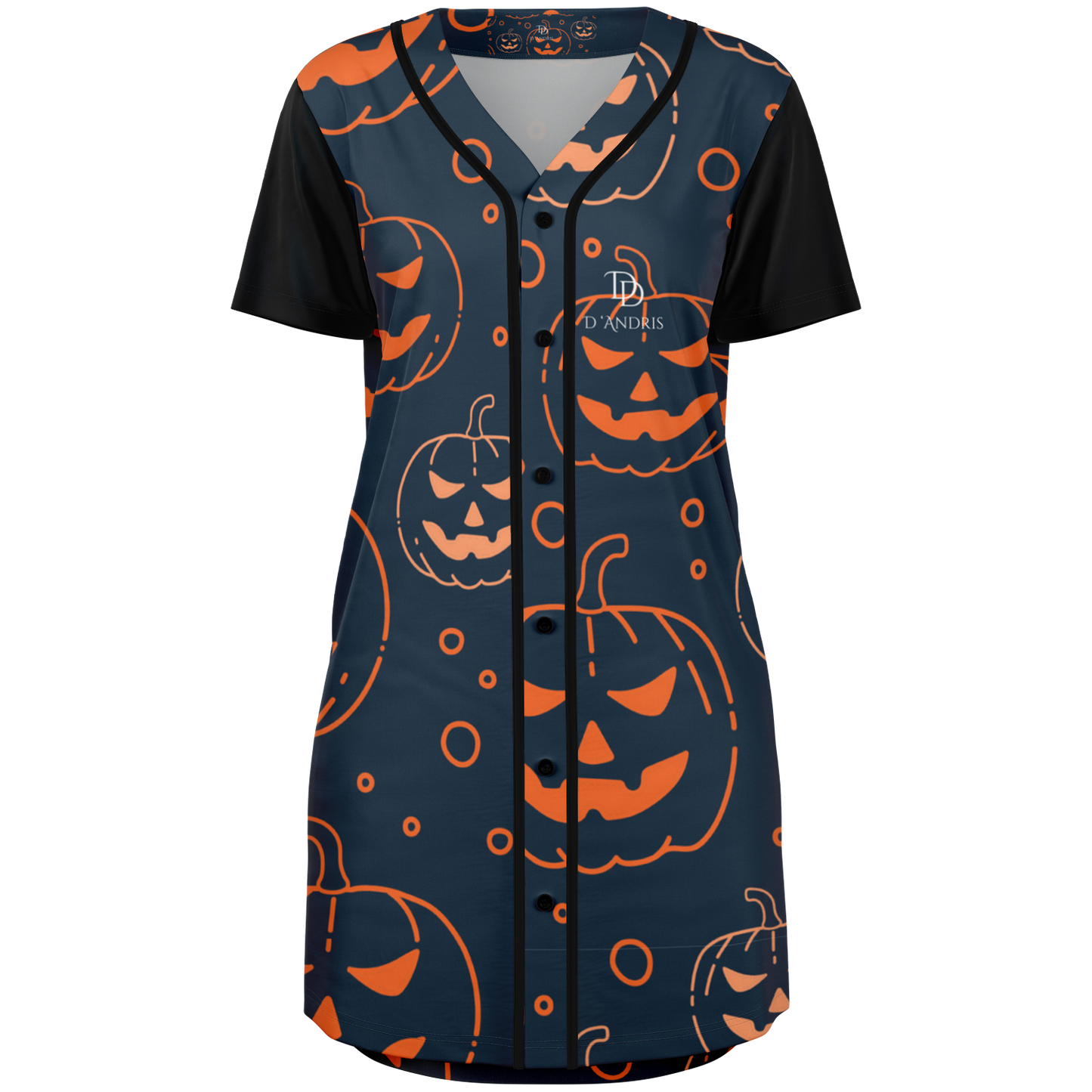 Halloween Jack-O-Lantern Baseball Jersey Dress