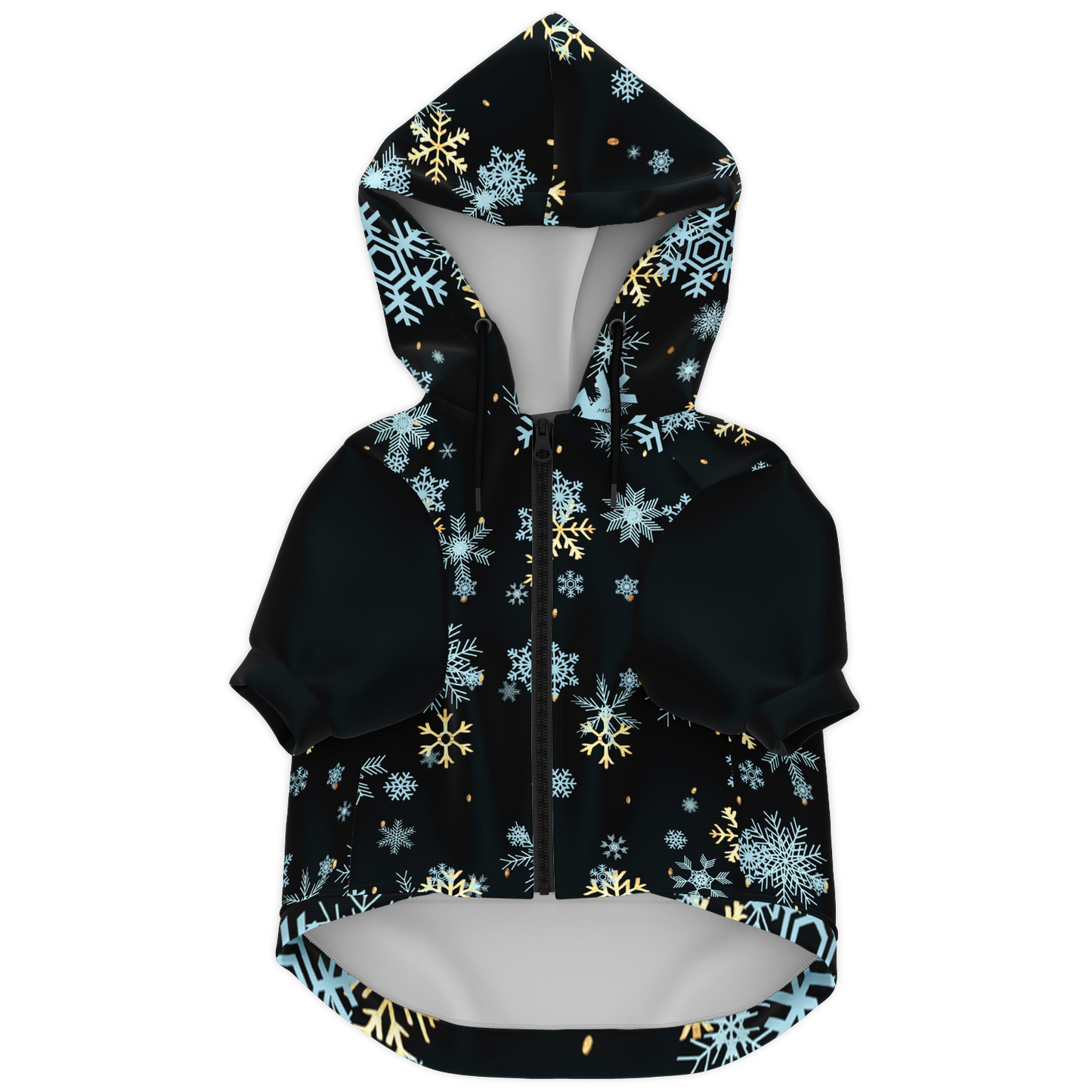 Black Snowfall Christmas Dog Zip-Up Hoodie