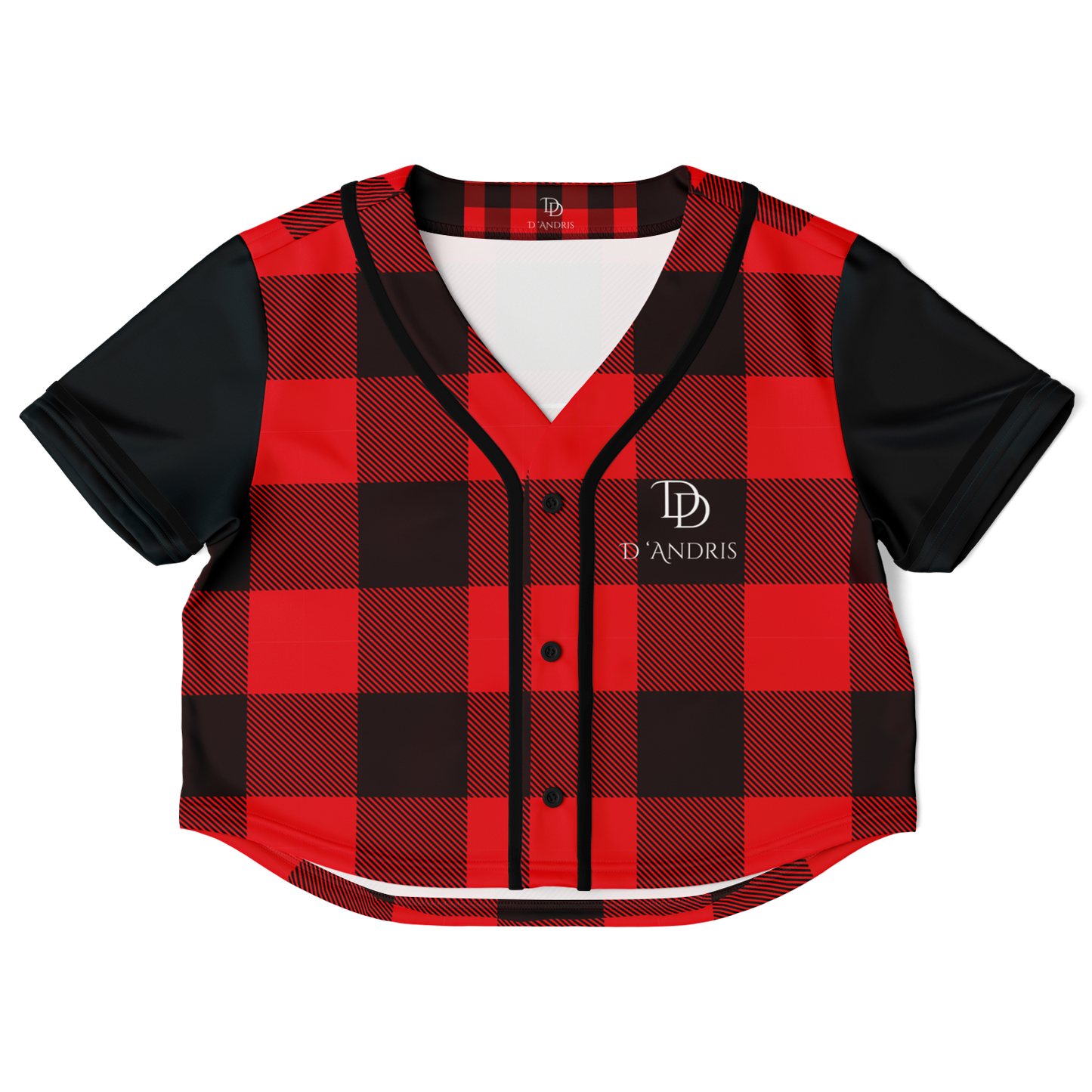Plaid Cropped Baseball Jersey