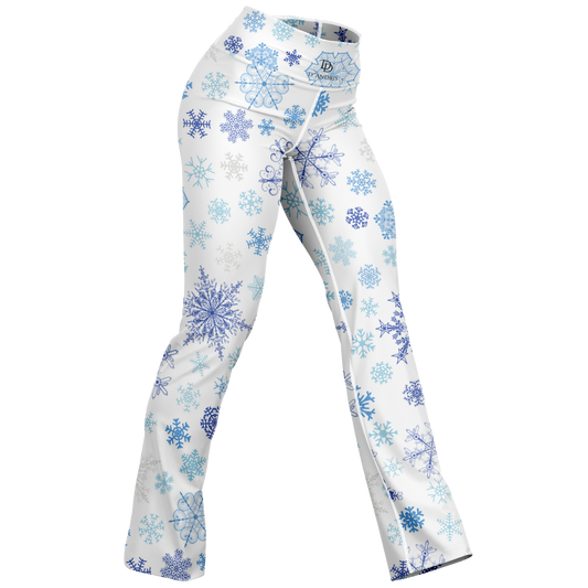 White Snowfall Christmas Flare Leggings