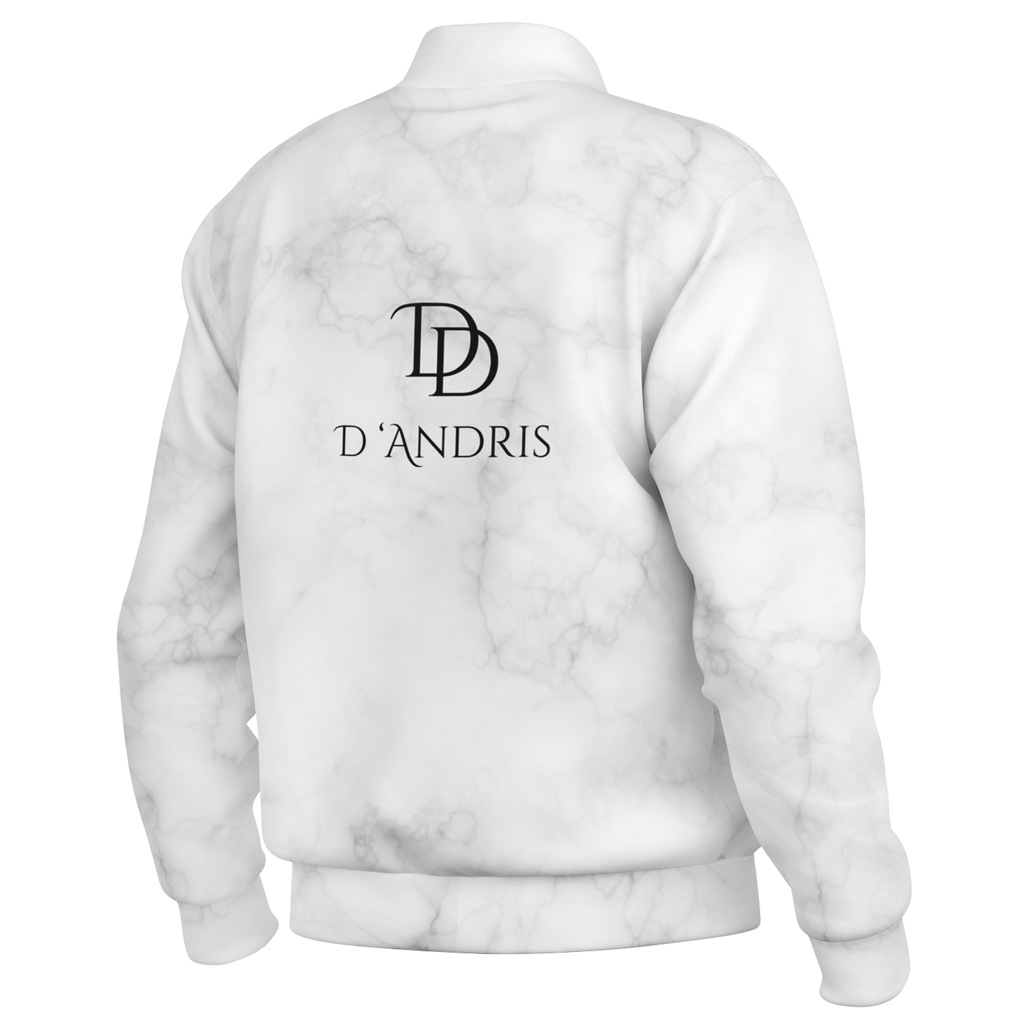 White Marble Baseball Jacket