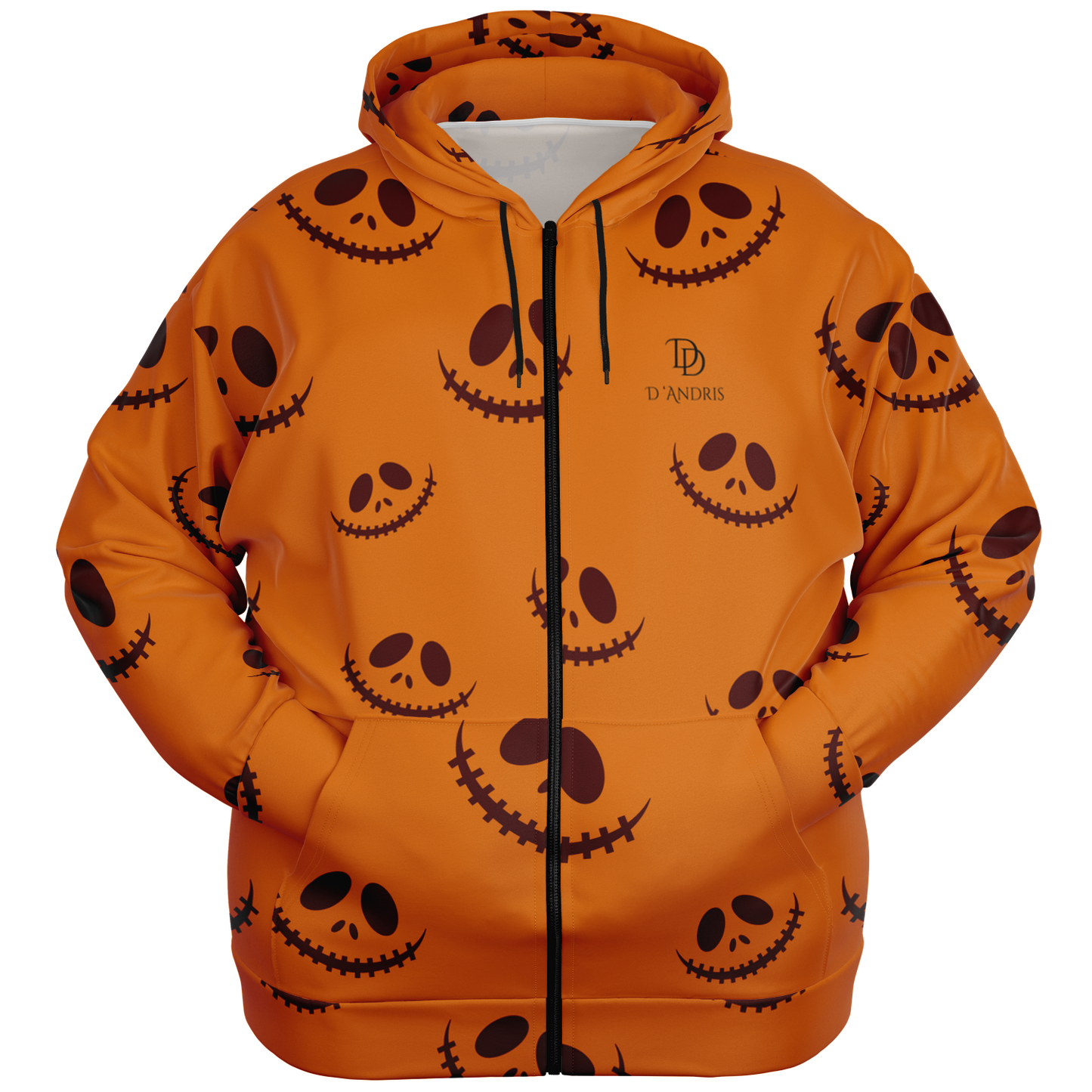 Halloween Jack's Smile Plus-size Zip-up Hoodie