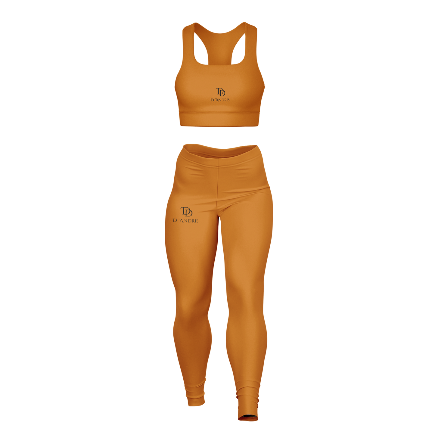 Orange Padded Sports Bra & Leggings