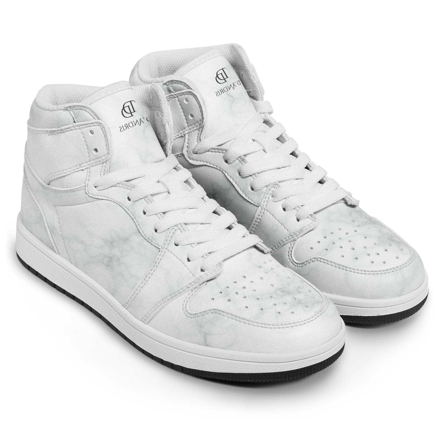 White Marble High Top Shoes