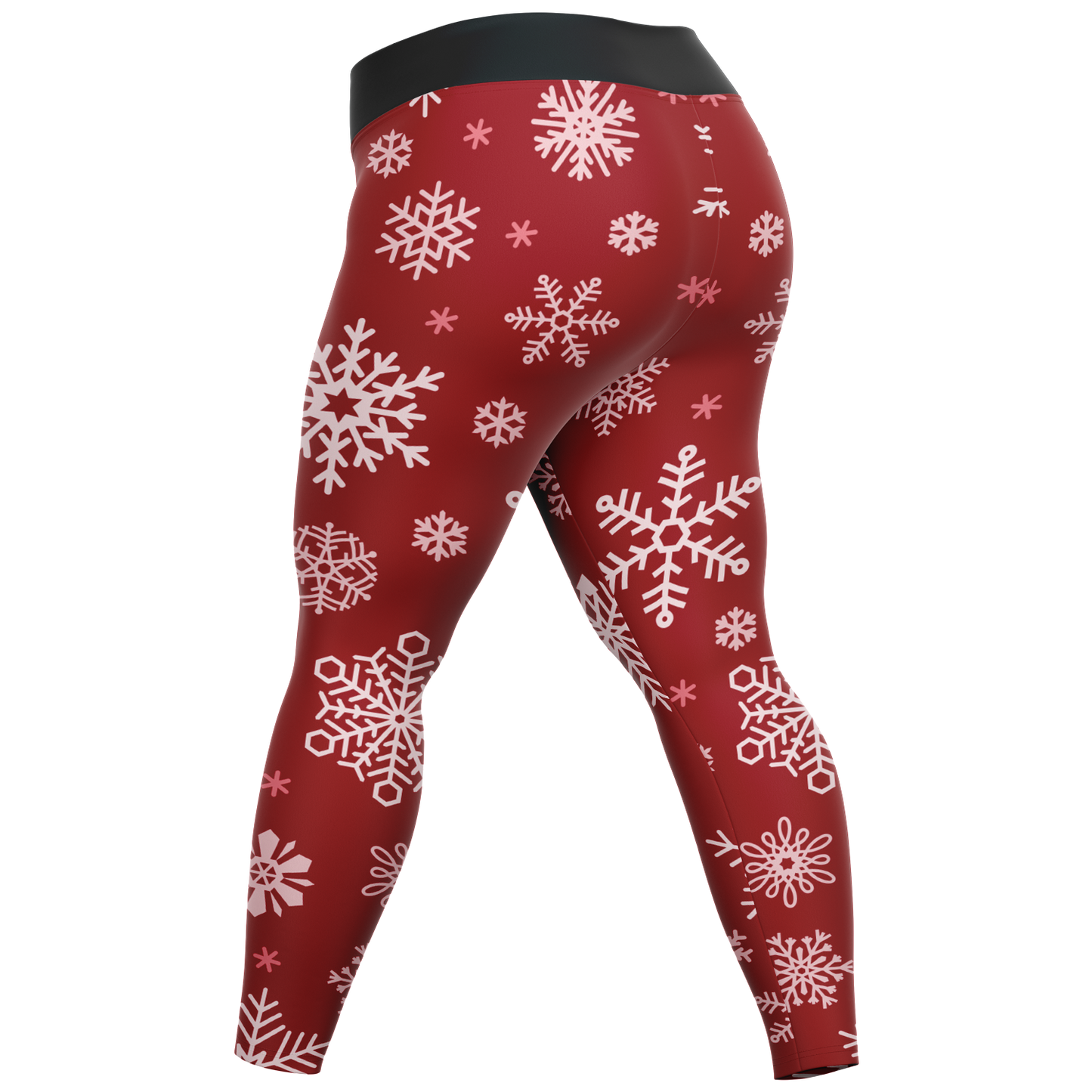 Red Snowfall Christmas Plus-size Legging