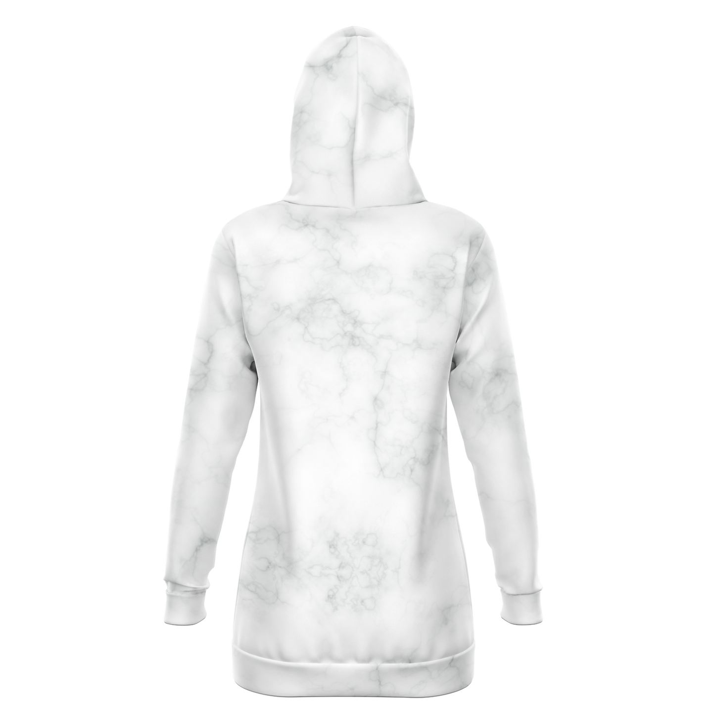 White Marble Longline Hoodie
