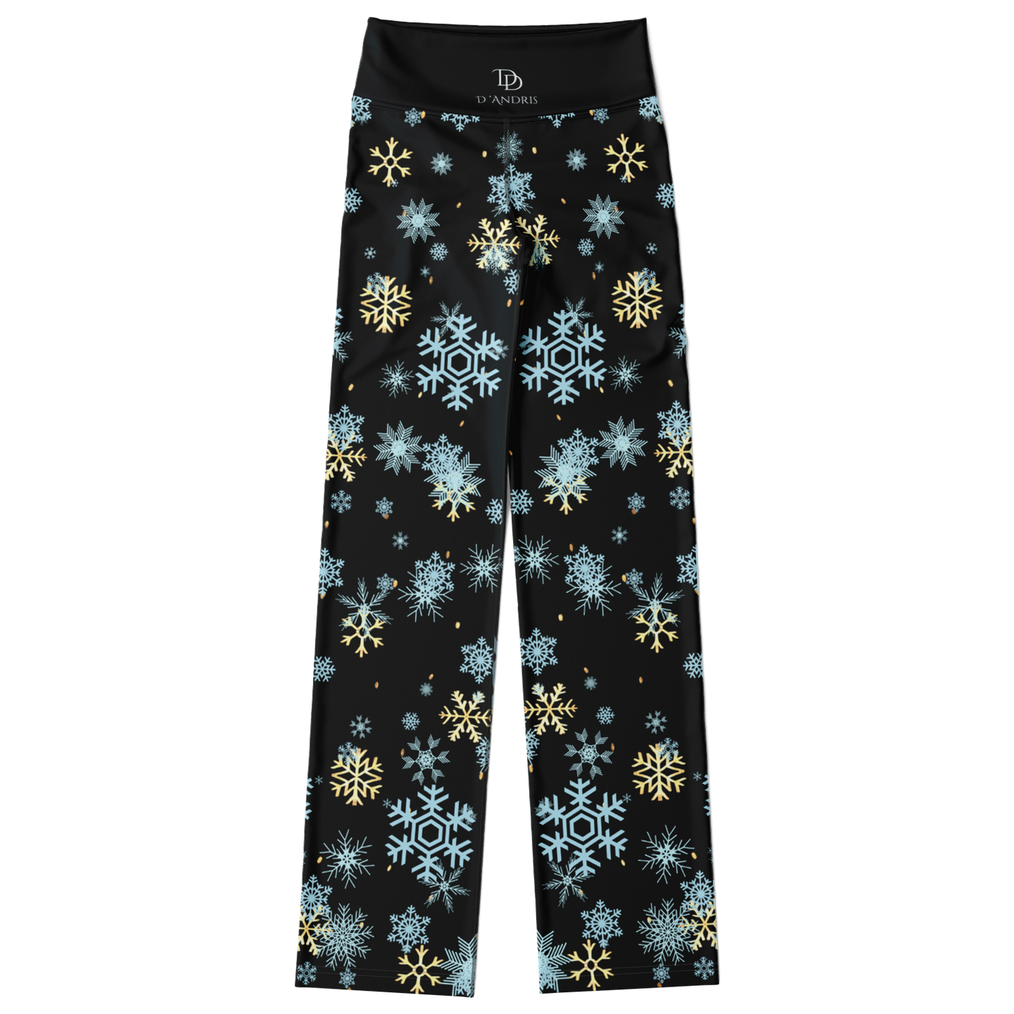 Black Snowfall Christmas Flare Leggings