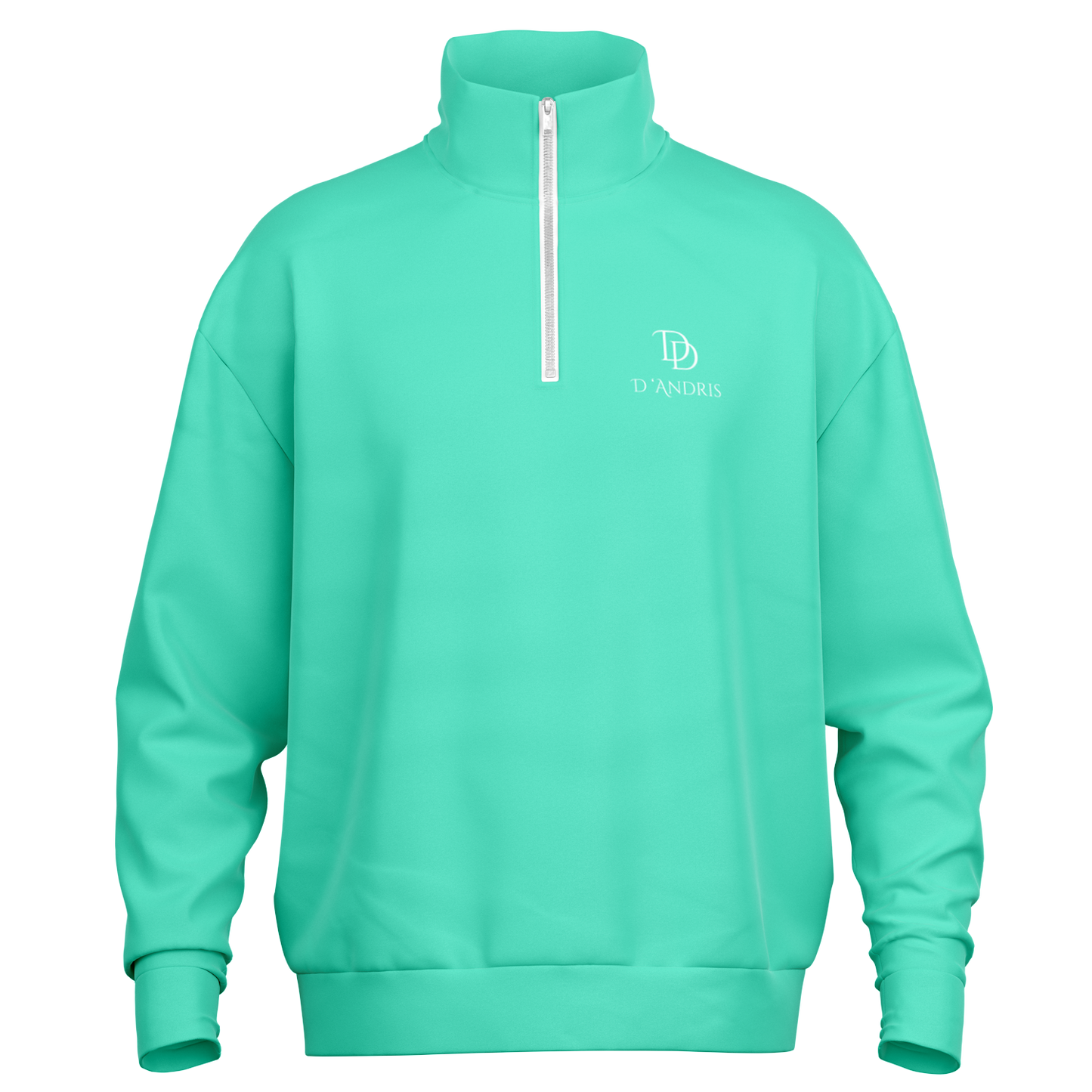 Mint Heavyweight Over-sized Quarter Zip Sweatshirt