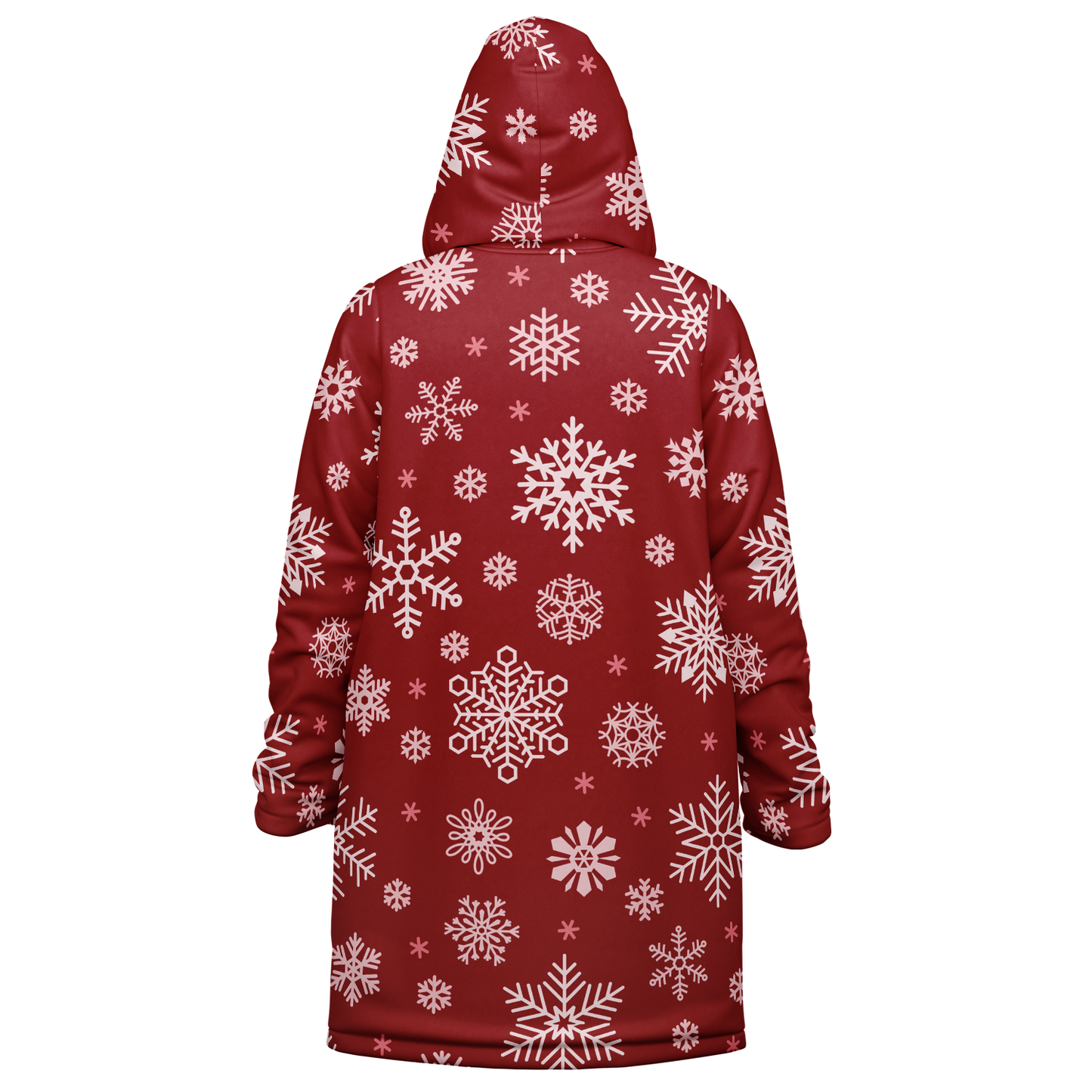 Red Snowfall Christmas Zipper Cloak