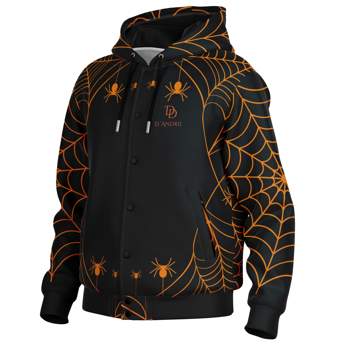 Halloween Web Hooded Baseball Jacket