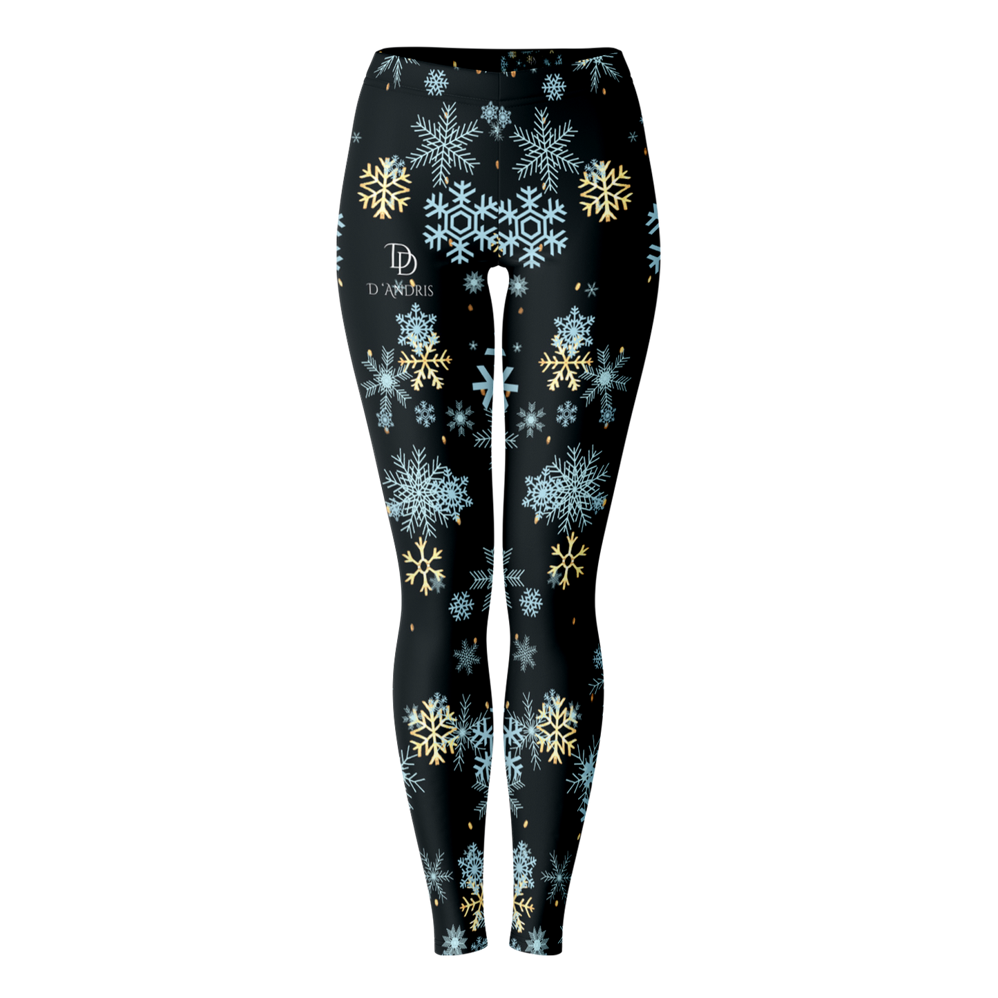 Black Snowfall Christmas Leggings