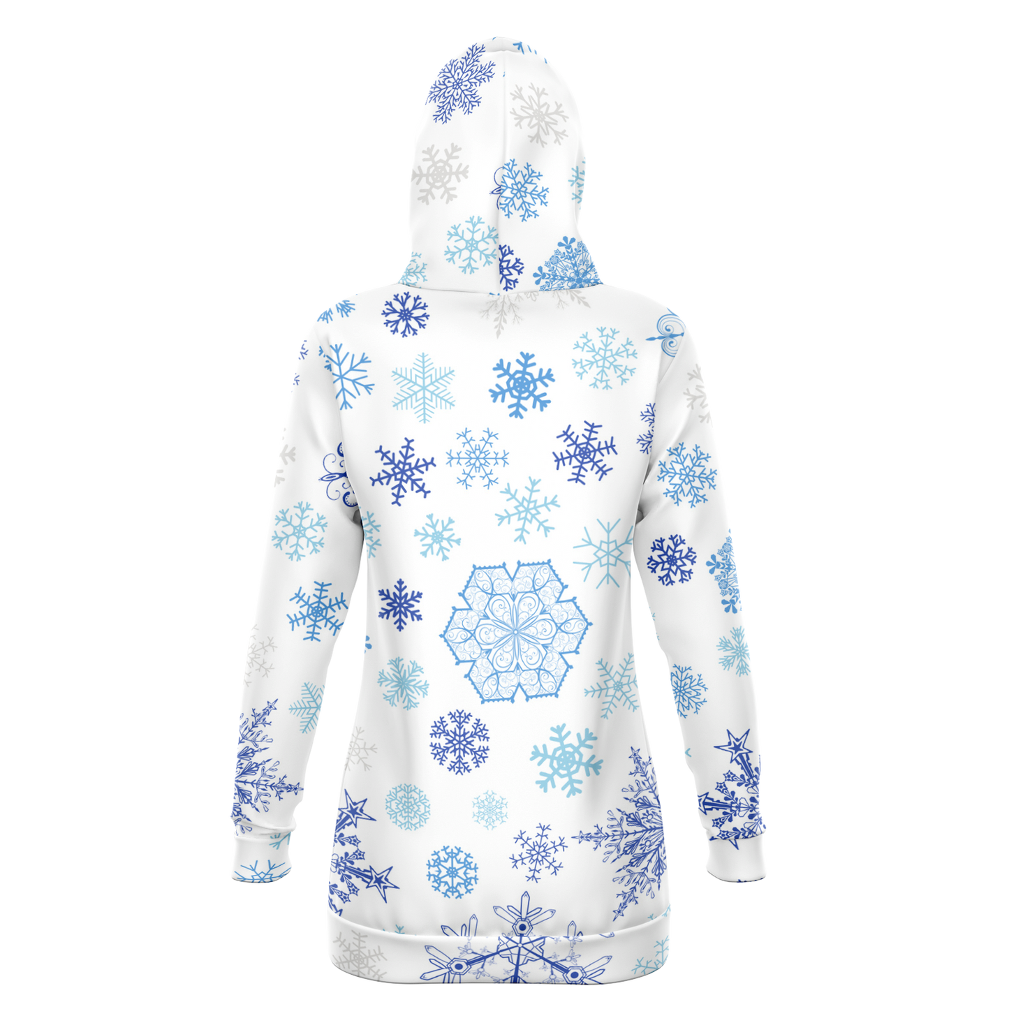 White Snowfall Christmas Longline Hoodie