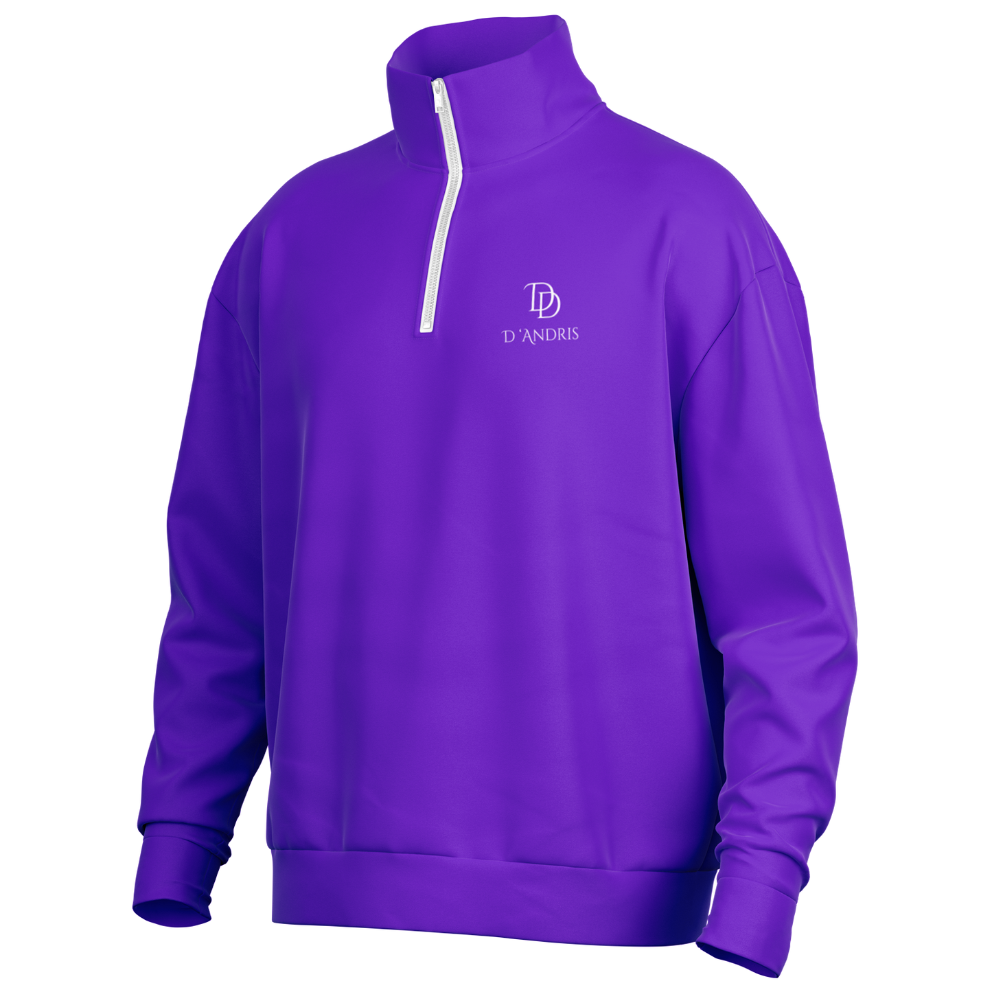 Purple Heavyweight Over-sized Quarter Zip Sweatshirt