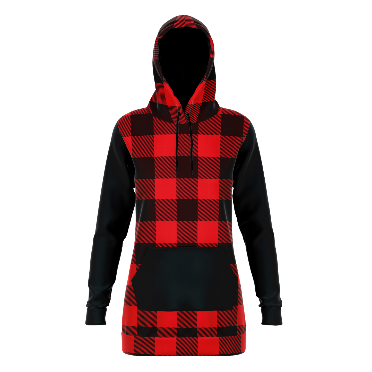 Plaid Longline Hoodie
