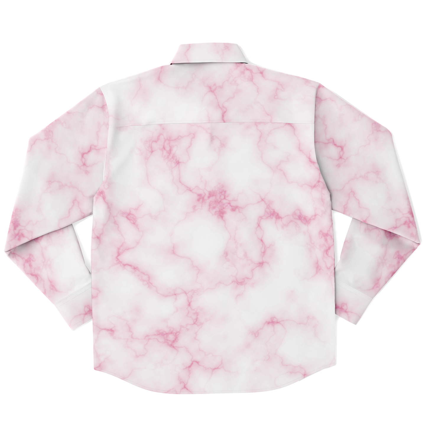 Pink Marble Long Sleeve Button Down Shirt