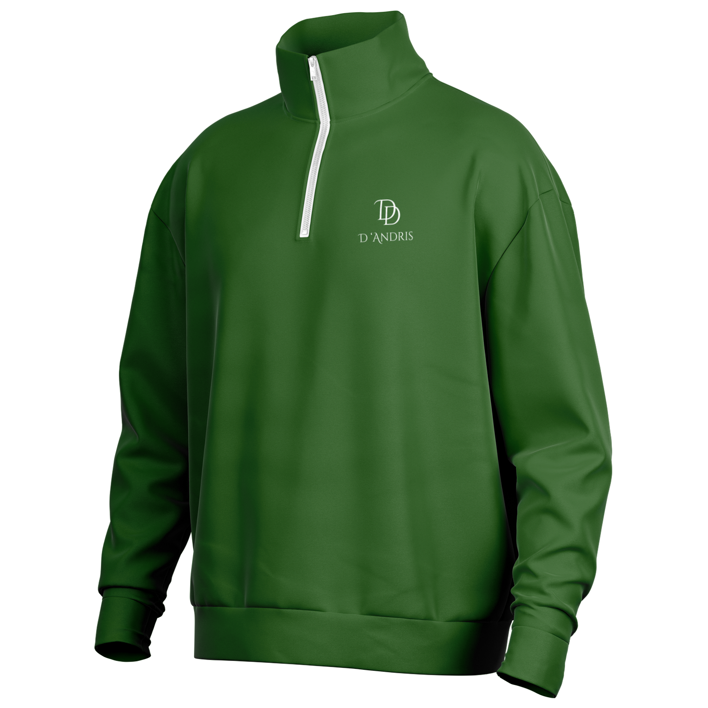 Green Heavyweight Over-sized Quarter Zip Sweatshirt