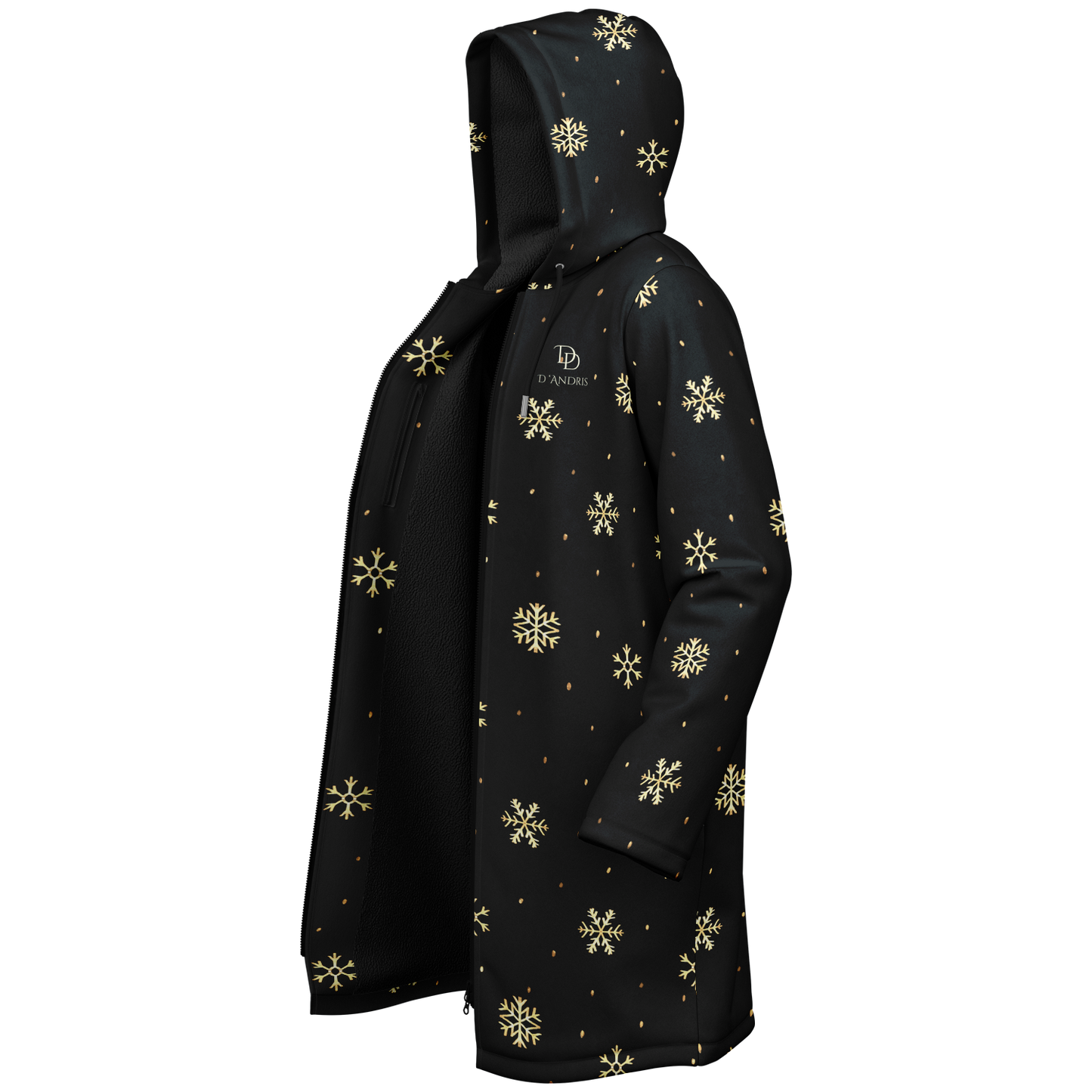 Black & Gold Christmas Zipper Cloak