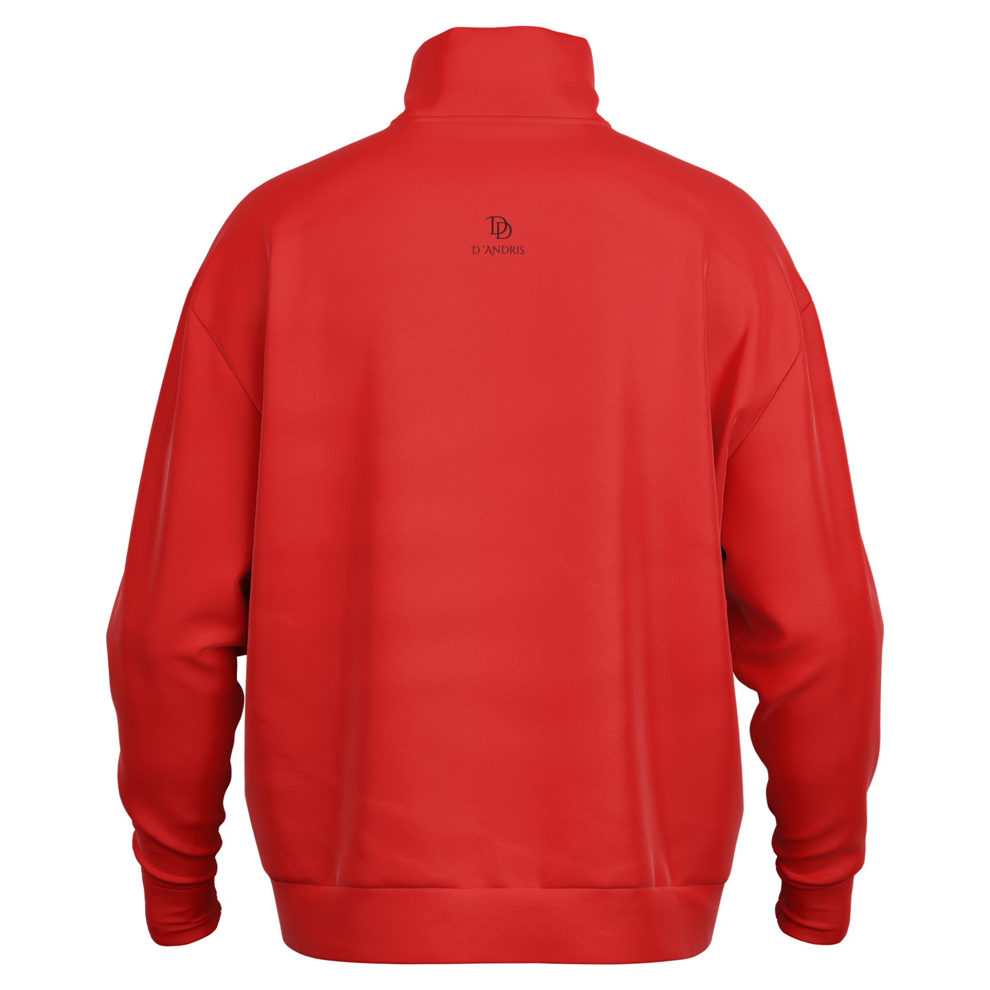 Red Heavyweight Over-sized Quarter Zip Sweatshirt
