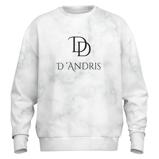 White Marble Heavyweight Over-sized Sweatshirt