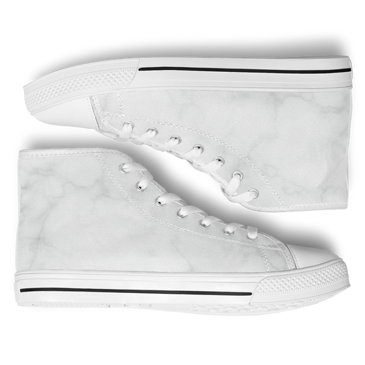 White Marble High Top Shoes