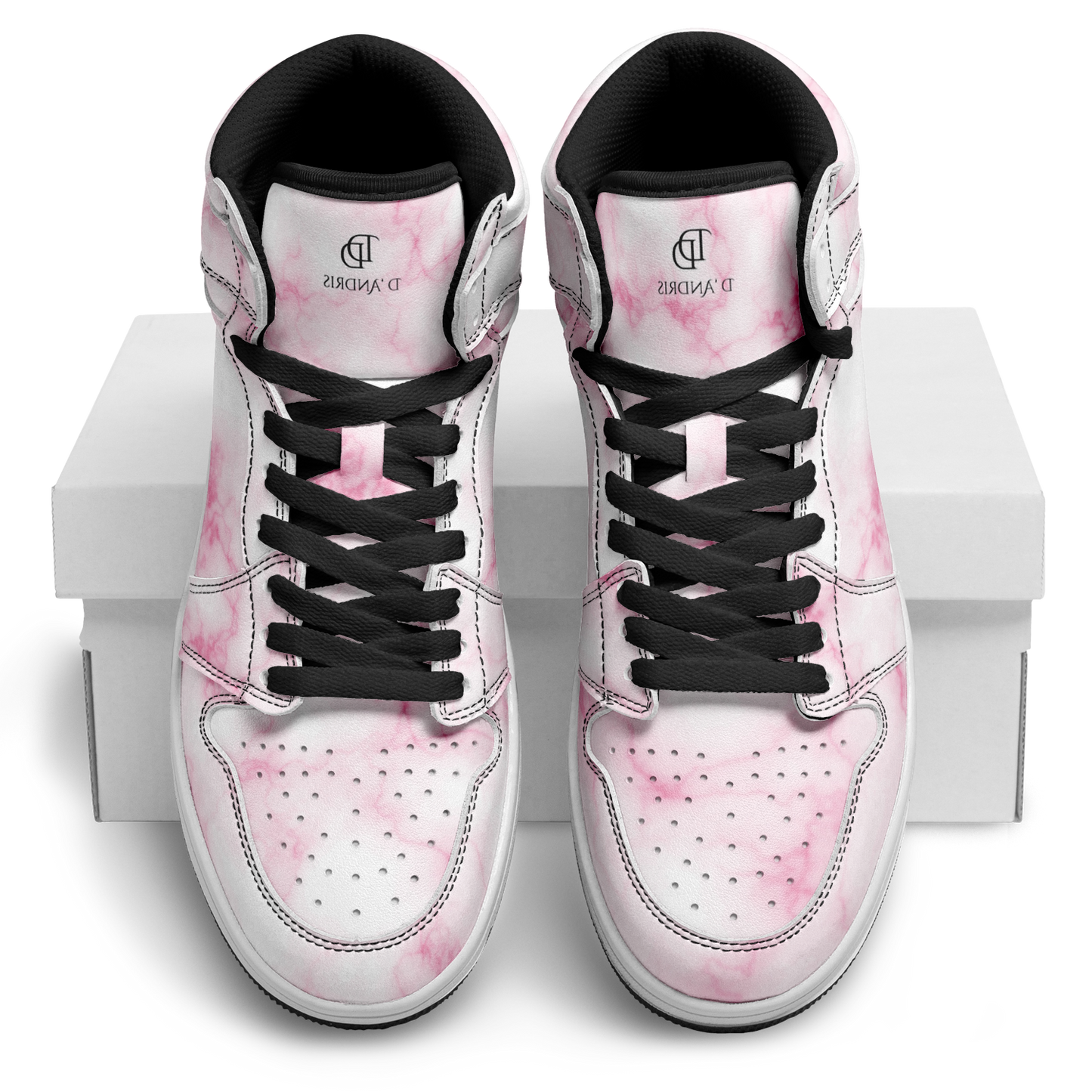 pink Marble High Top Shoes