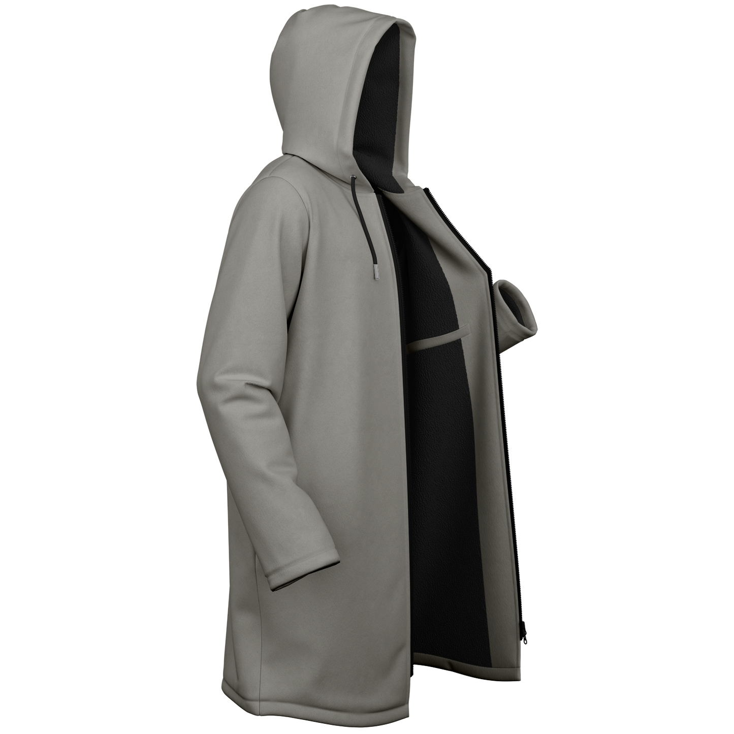Gray Zipper Cloak