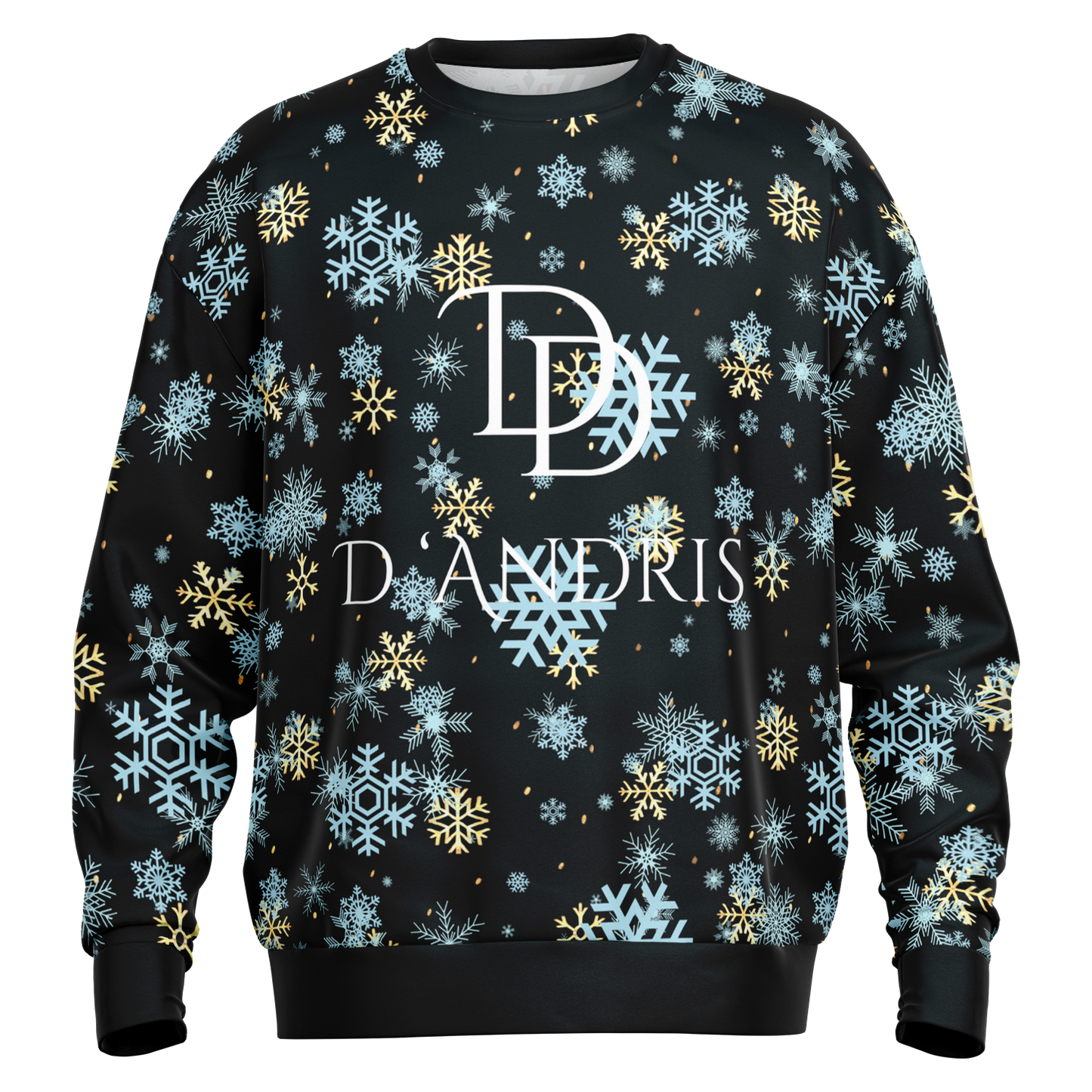 Black Snowfall Christmas Heavyweight Oversize Sweatshirt