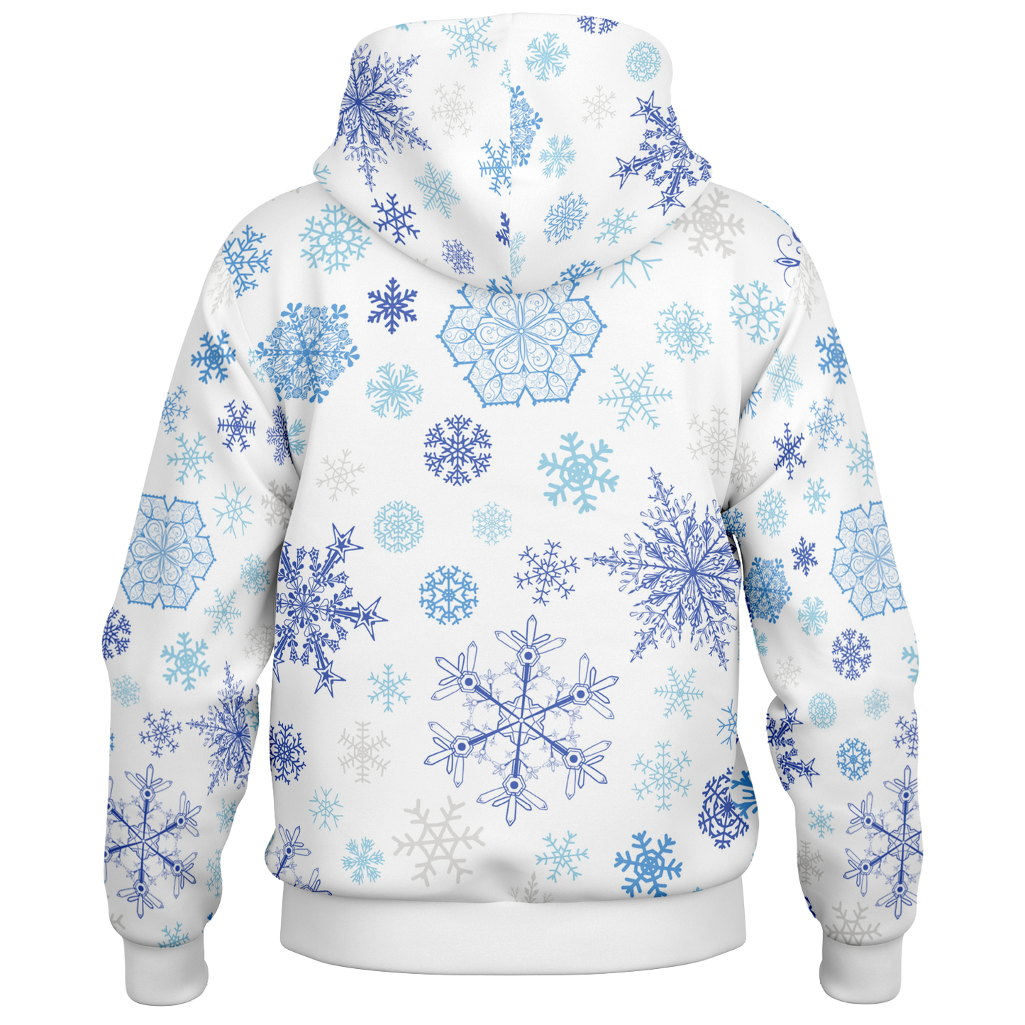 White Snowfall Christmas Hooded Baseball Jacket