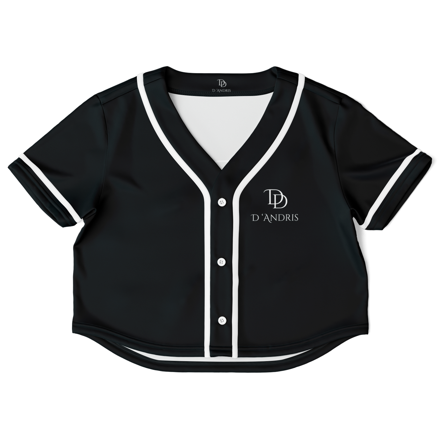 Black Cropped Baseball Jersey