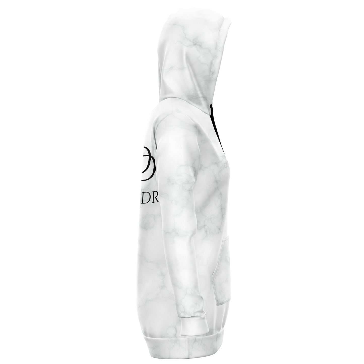 White Marble Longline Hoodie