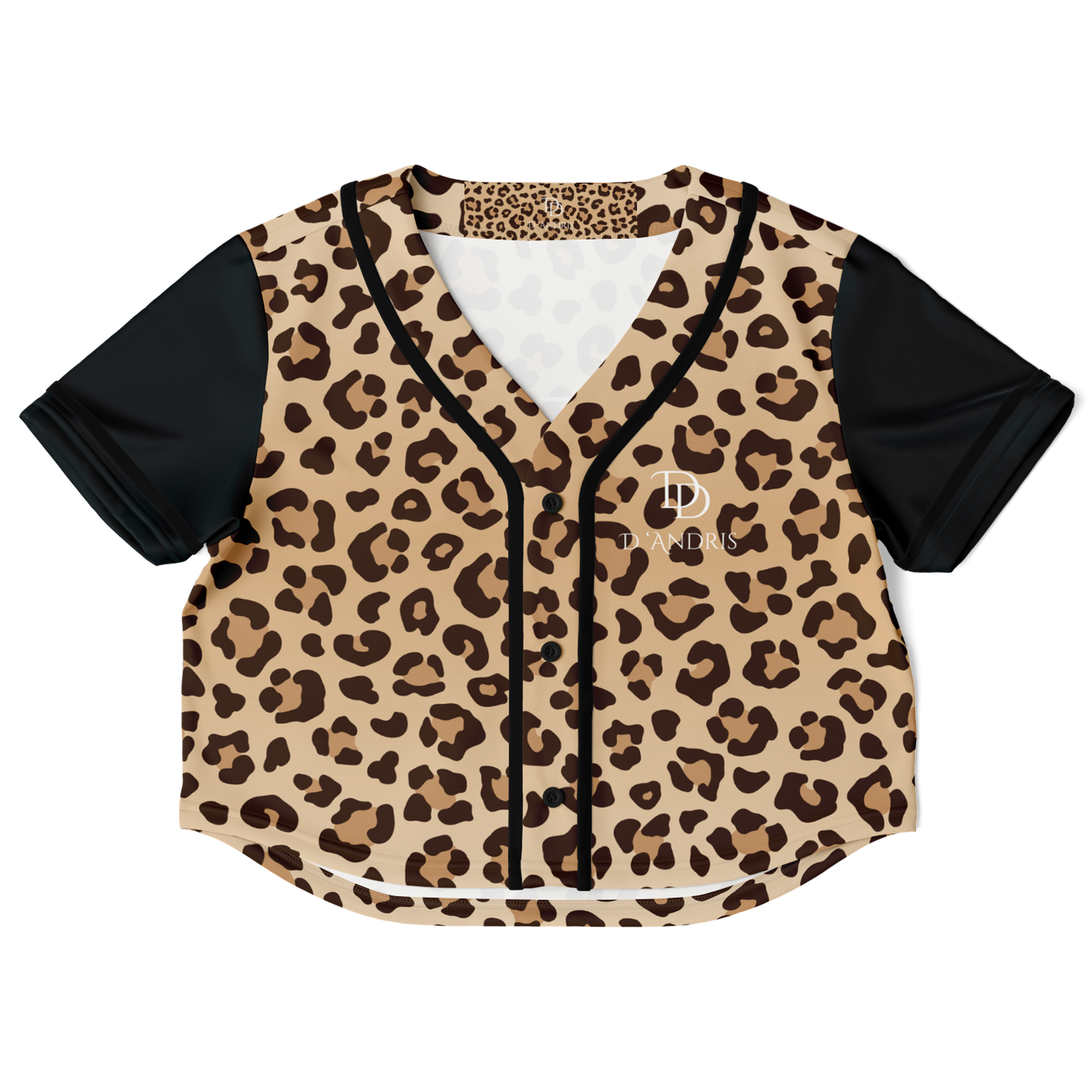 Leopard Cropped Baseball Jersey