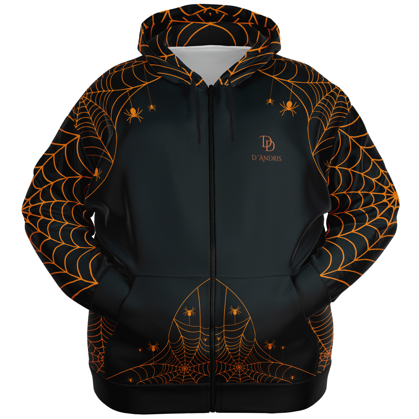 Halloween Web Plus-size Zip-up Hoodie