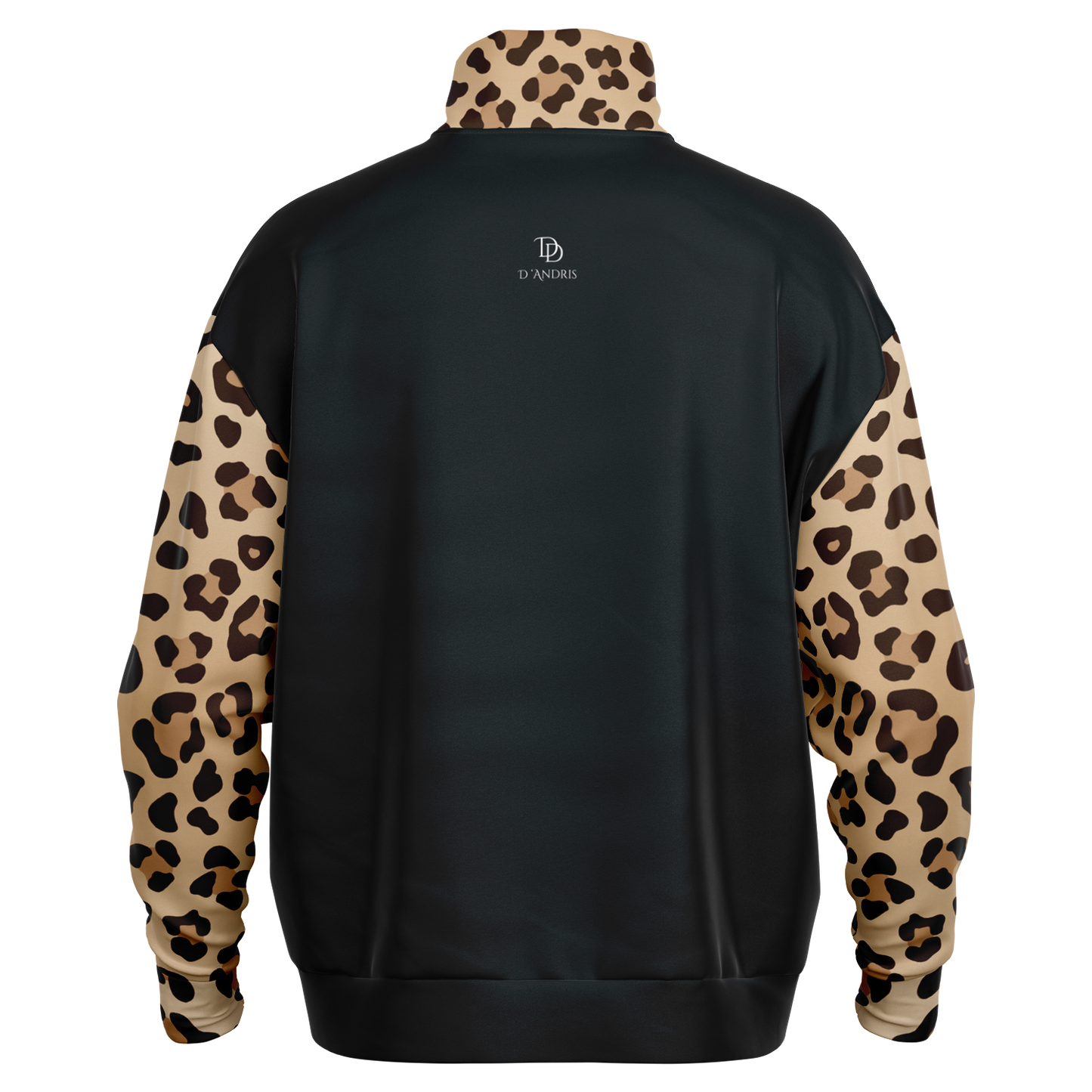 Leopard Heavyweight Over-sized Quarter Zip Sweatshirt