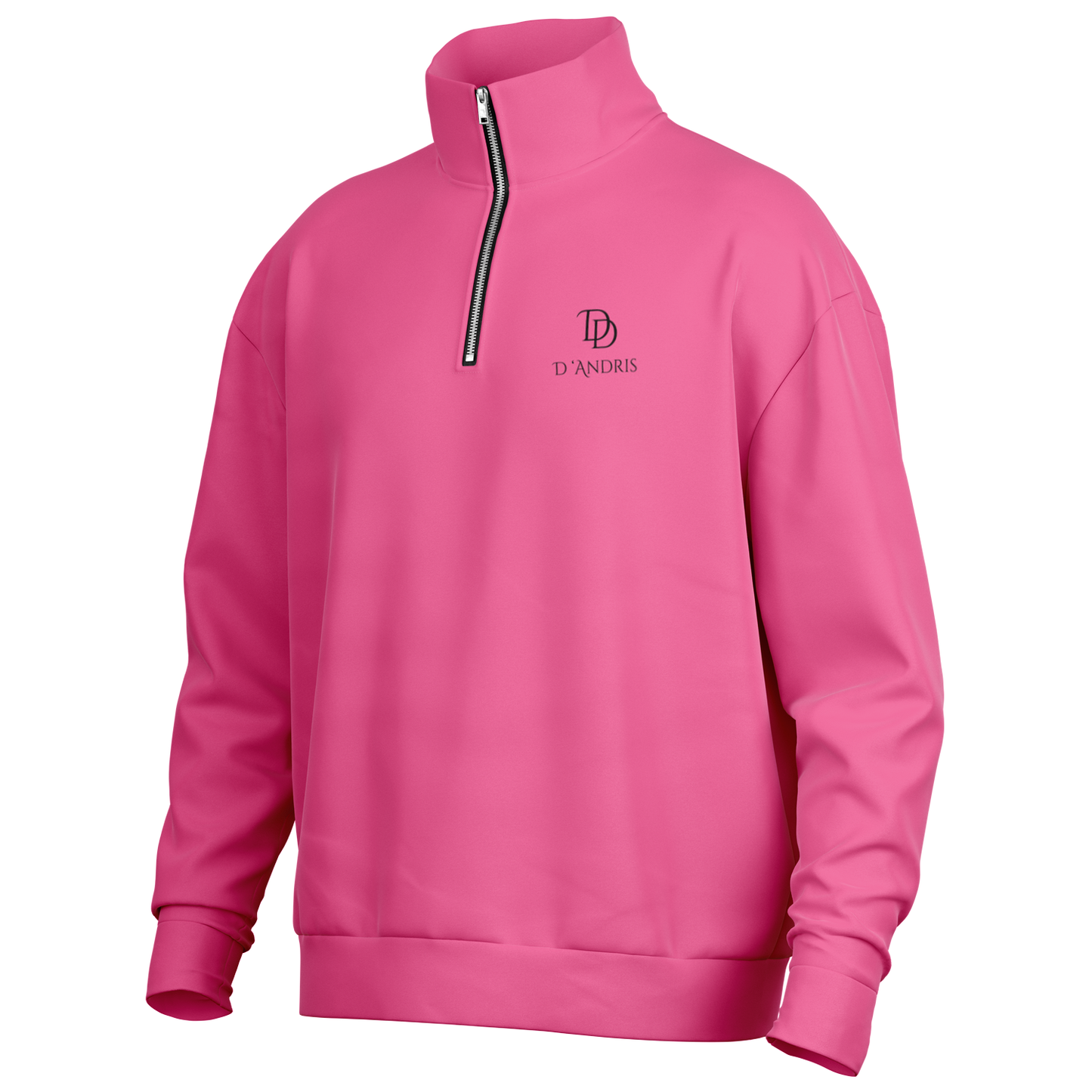 Pink Heavyweight Over-sized Quarter Zip Sweatshirt