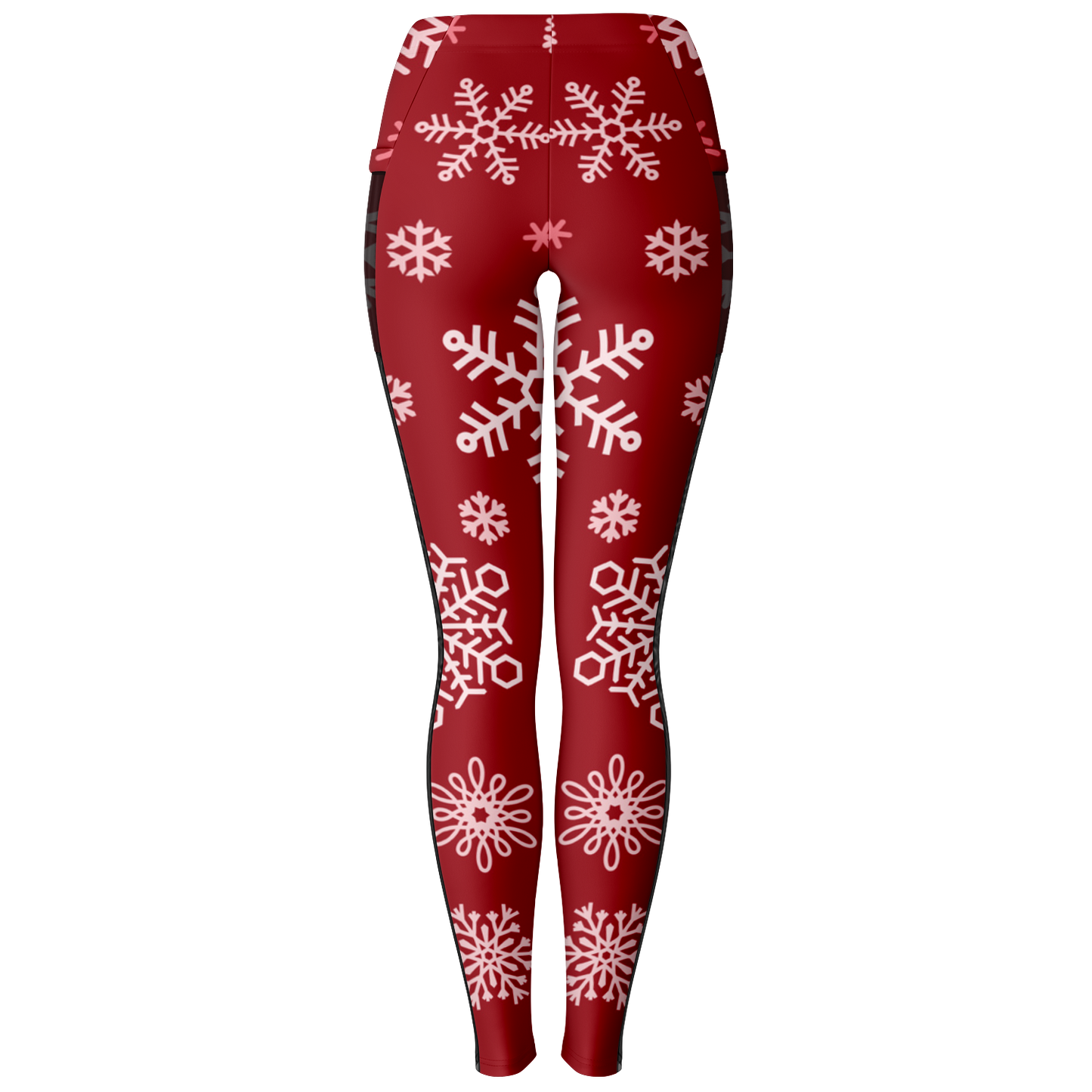 Red Snowfall Christmas Mesh Pocket Legging