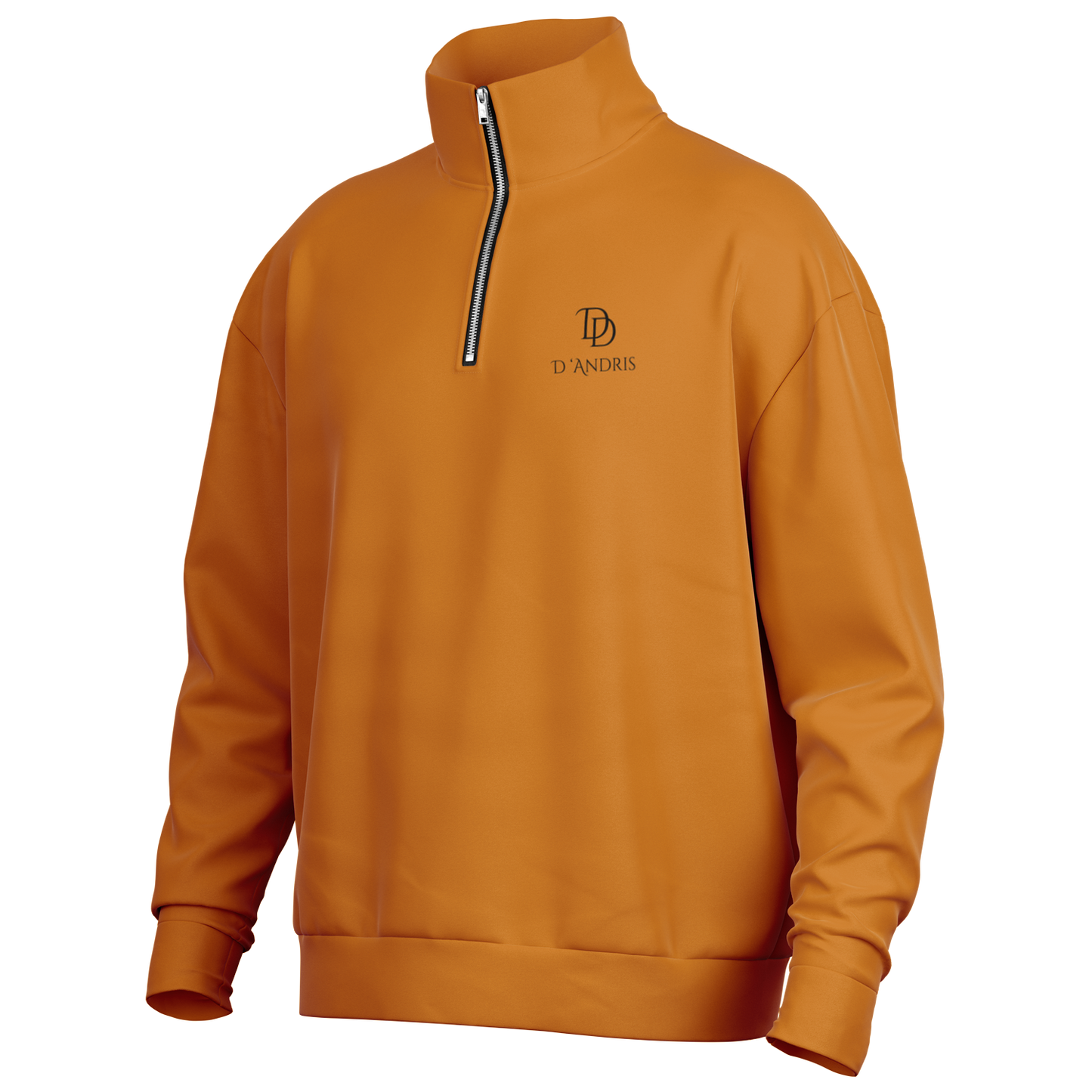 Orange Heavyweight Over-sized Quarter Zip Sweatshirt